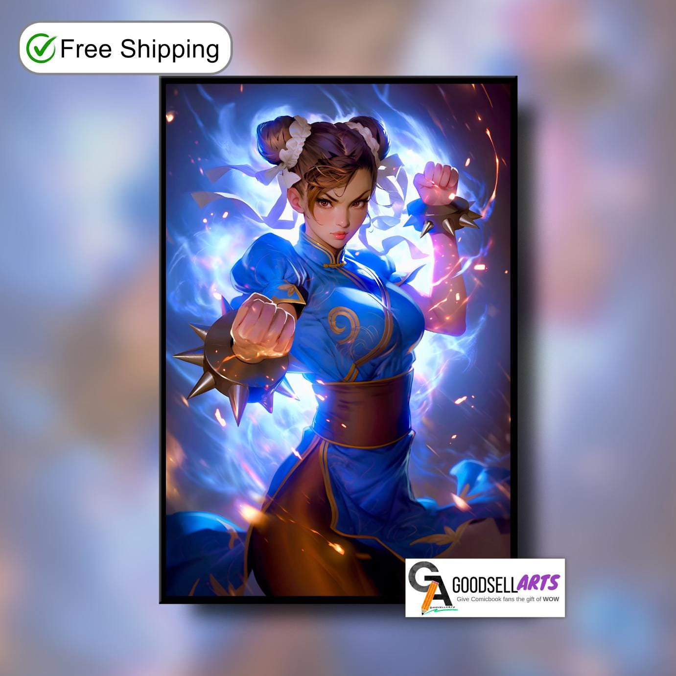 Chun-Li Street Fighter Poster| SF6 wall art video game decor, Retro arcade poster, Capcom Fighting game gift for gamers and arcade fans
