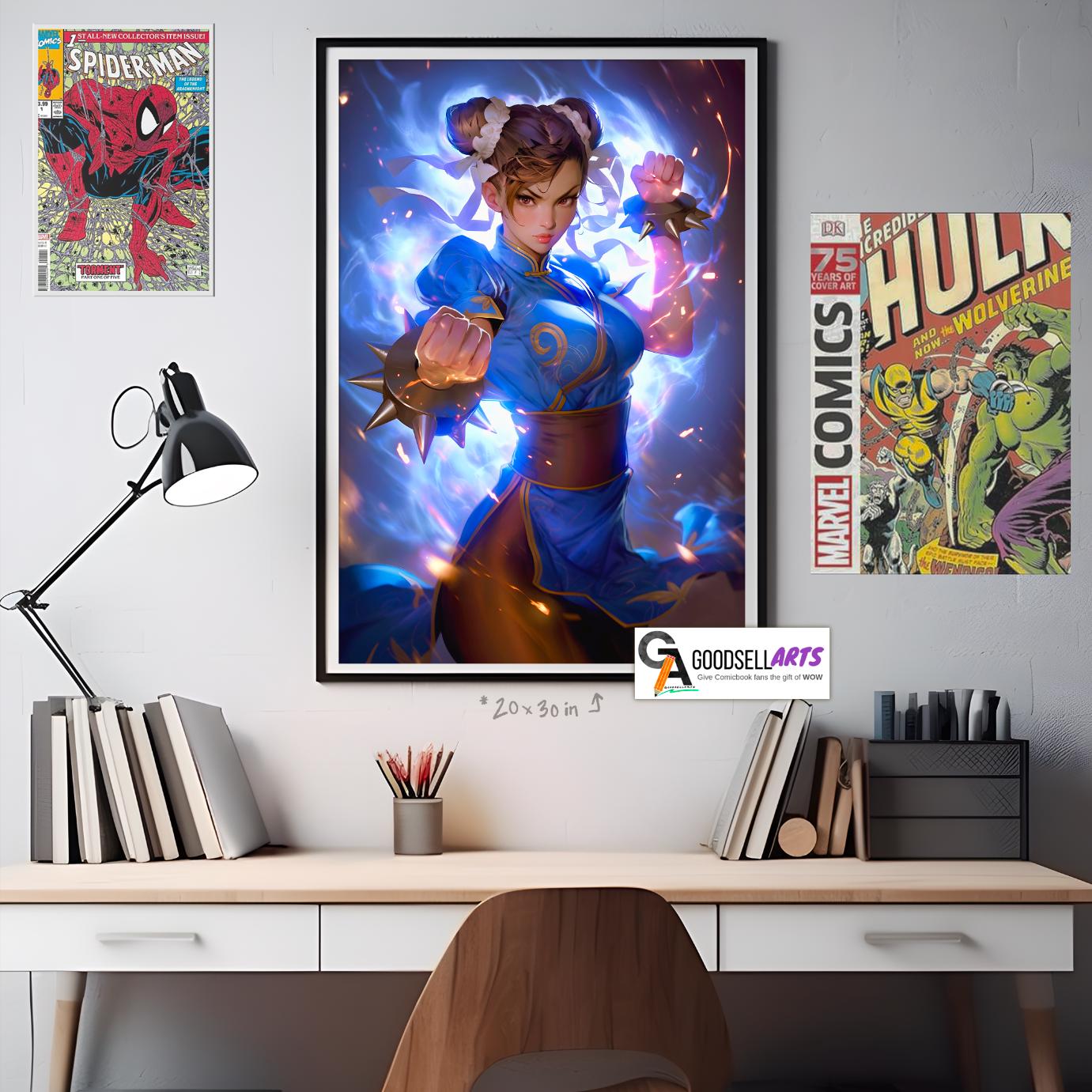 Chun-Li Street Fighter Poster| SF6 wall art video game decor, Retro arcade poster, Capcom Fighting game gift for gamers and arcade fans