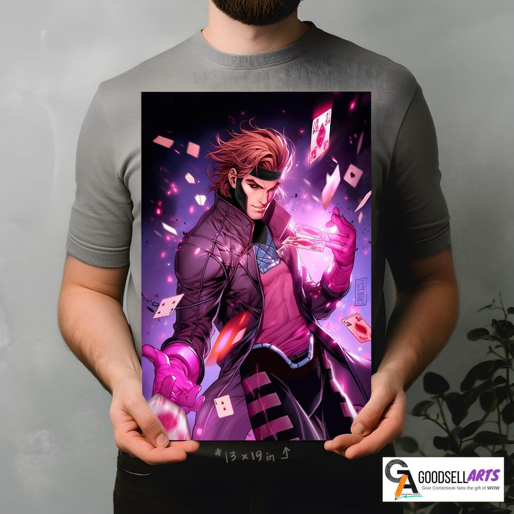 Gambit Poster | Gambit X-men Print | Marvel X-Men | Gambit Wall Art | Gambit X-men Gift | Remy Lebeau