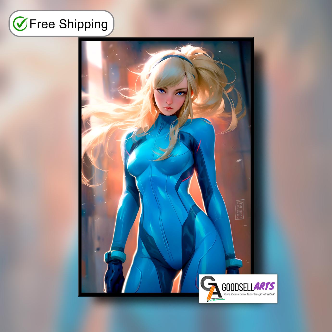 Zero Suit Samus Metroid Poster, Video Game Gift, Metroid Fan Art, Samus Aran Print, Nintendo fan Game Room Decor, Samus Gift for Gamer