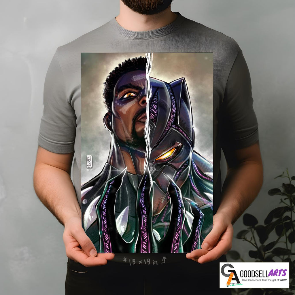 Black Panther Poster Print | Marvel Avengers poster | T&#39;Challa wall art print | Black panther gift | Collectible poster| Wakanda poster