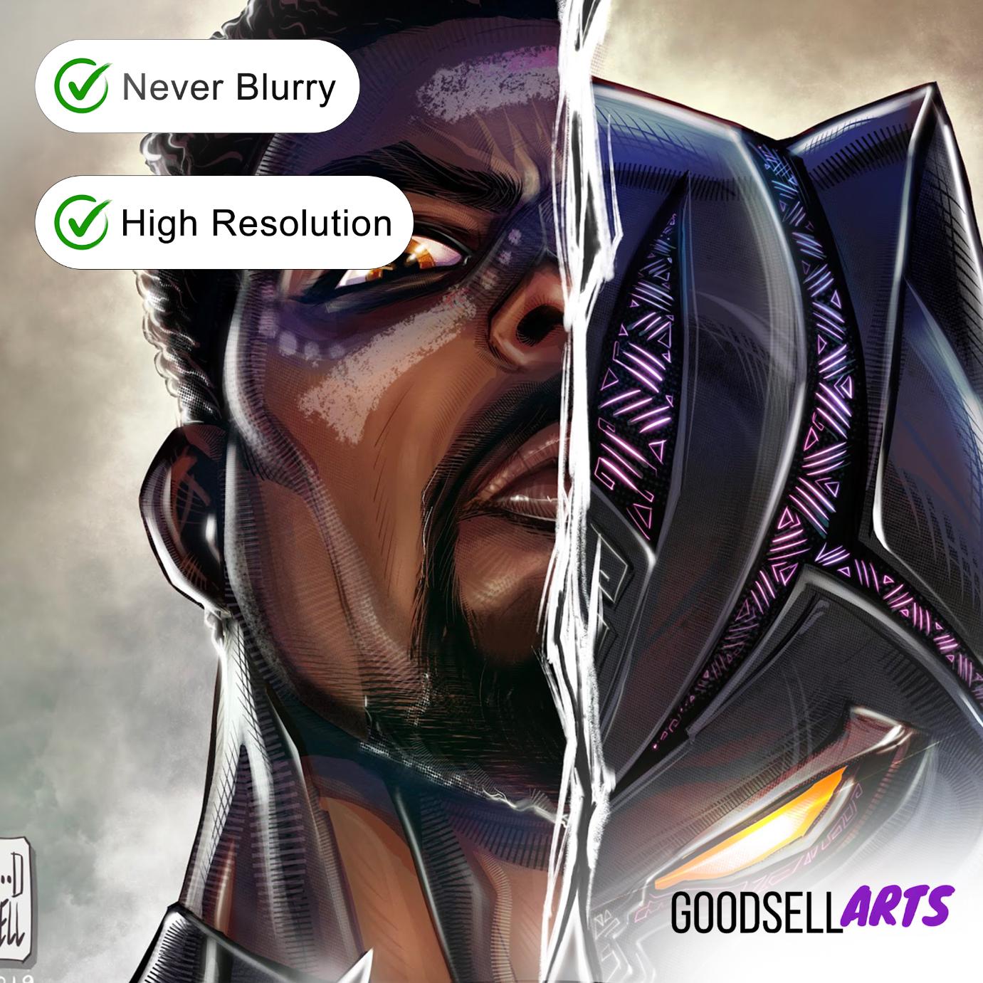 Black Panther Poster Print | Marvel Avengers poster | T&#39;Challa wall art print | Black panther gift | Collectible poster| Wakanda poster
