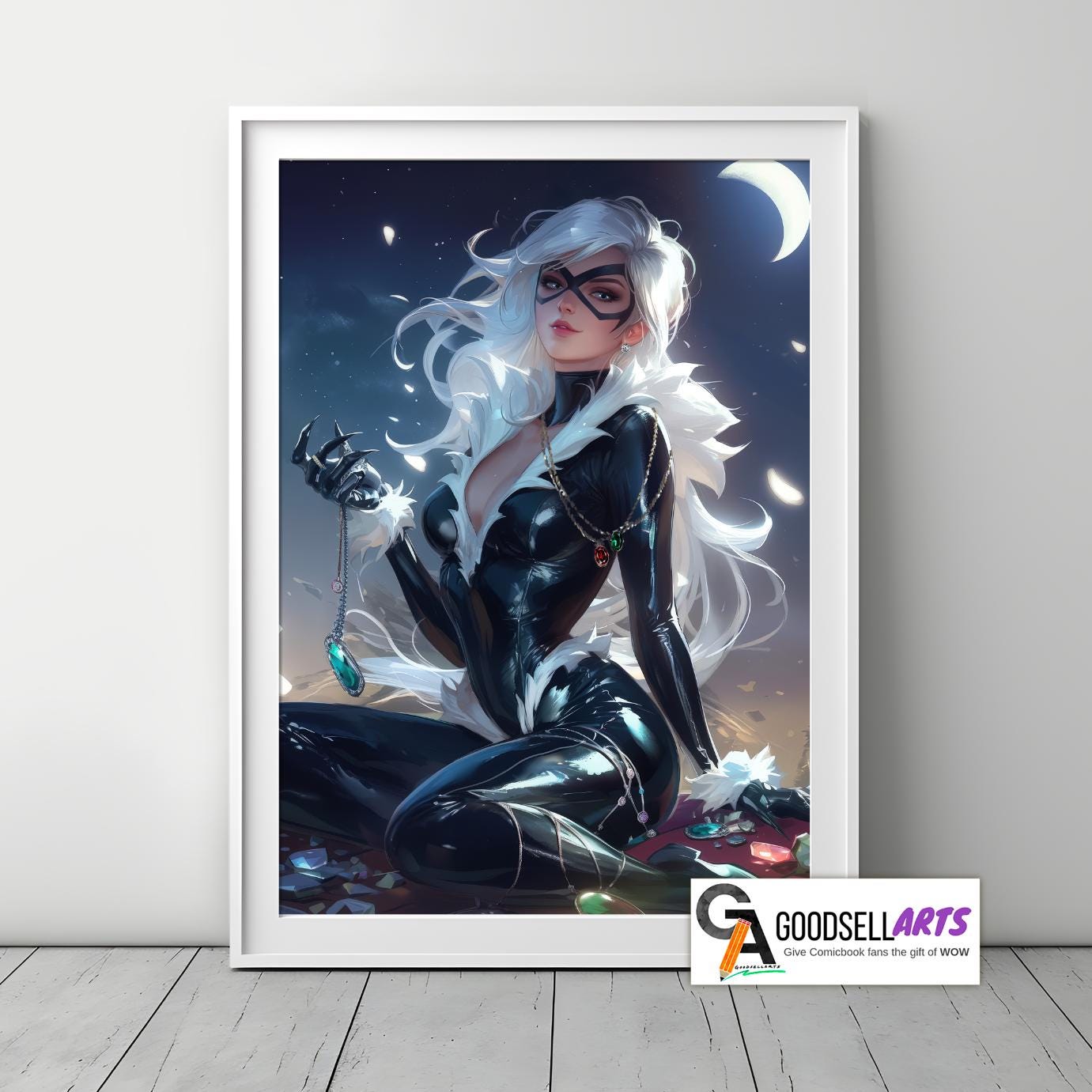 Black Cat Marvel Comics Wall Art Print, Felicia Hardy print, Superhero Poster, Marvel Spiderman Villain Art for Comic Book Fans & collectors