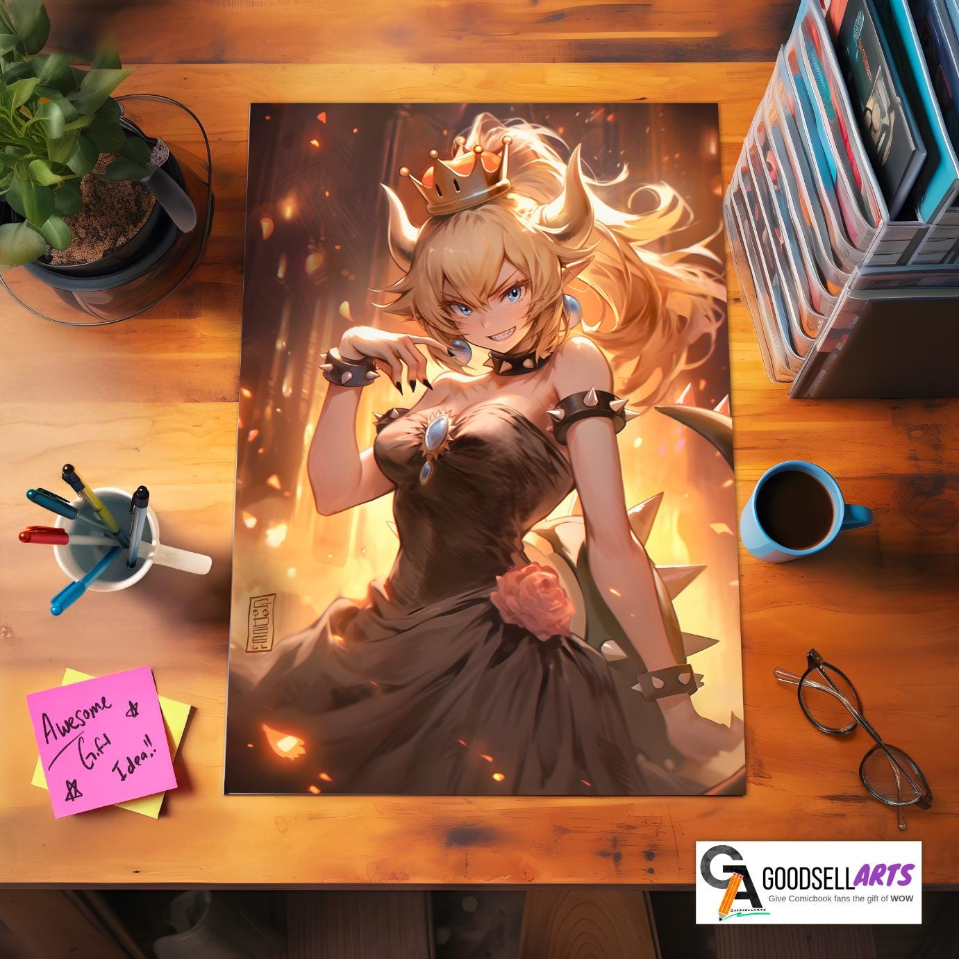 Bowsette Poster |  Princess Bowsette art | Nintendo art print | Video Game Wall Art | Gamer Gifts | Gifts for her | Mario Collectible