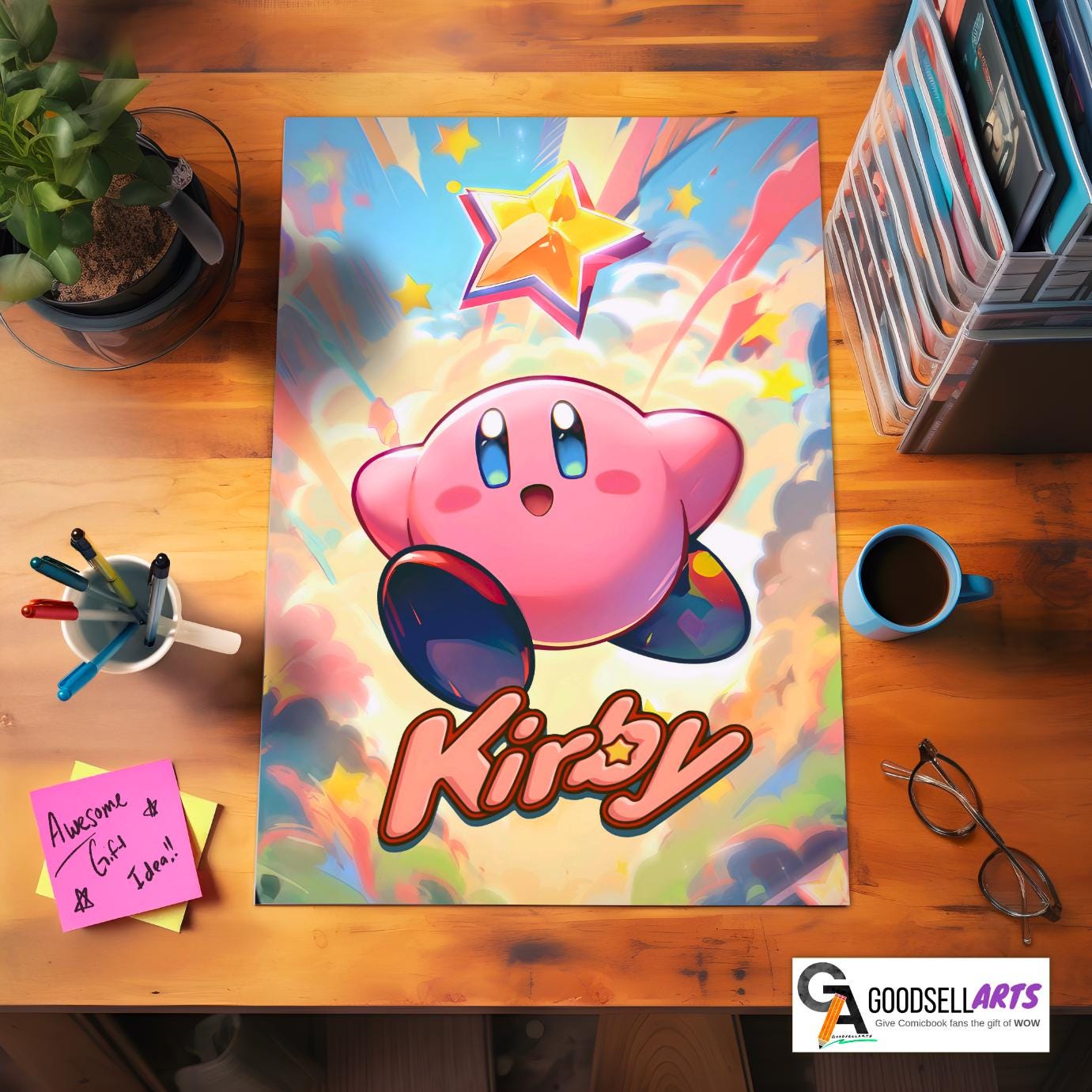Kirby Poster, Nintendo Wall Art Print, Game Room Decor, Kirby Dream Land Video Game poster, Gamer gift for kids nintendo fans & collectors