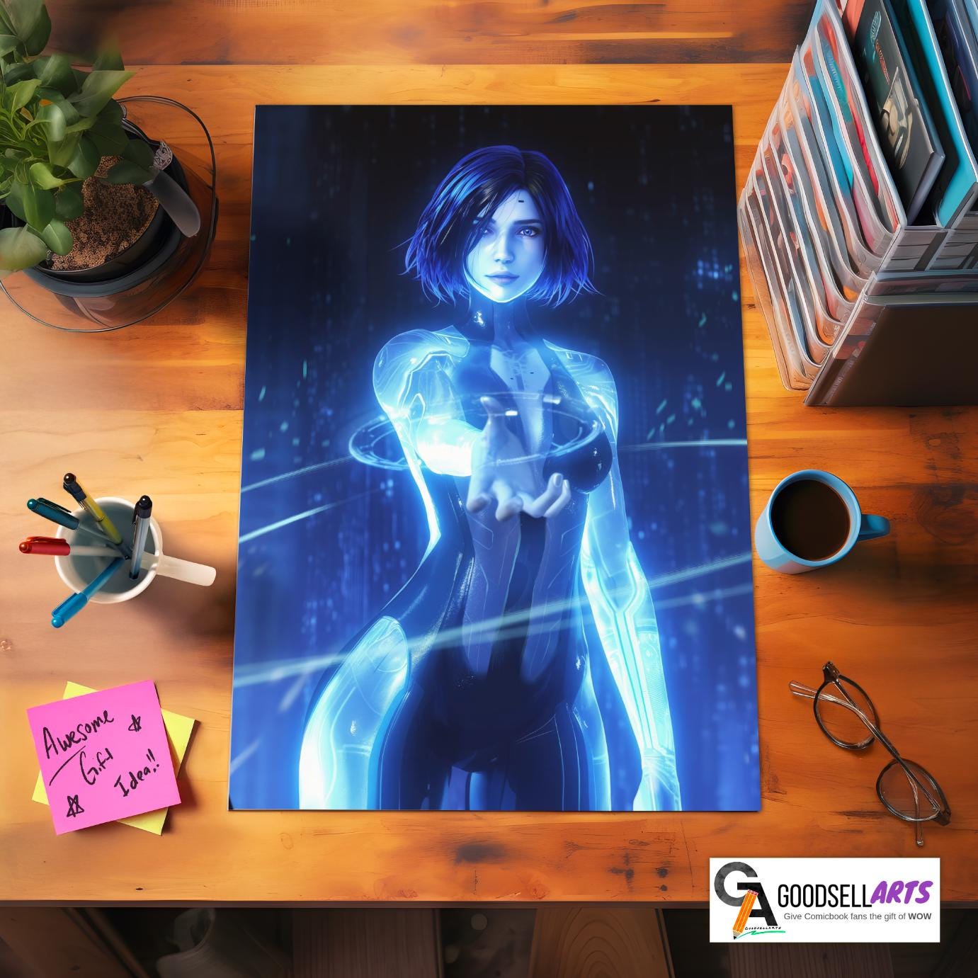 Cortana Halo Poster | Halo Gaming art print, Video Game poster, Master Chief Cortana,  Gamer room decor, Halo Gift, Xbox Halo gamer gift