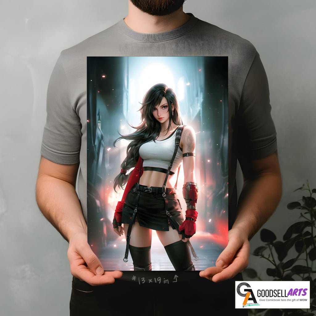 Tifa Final Fantasy 7 Poster Print, FF7 Game Decor, Tifa Lockhart art, Gamer Gift Game Room Decor, Tifa Fan Gift,