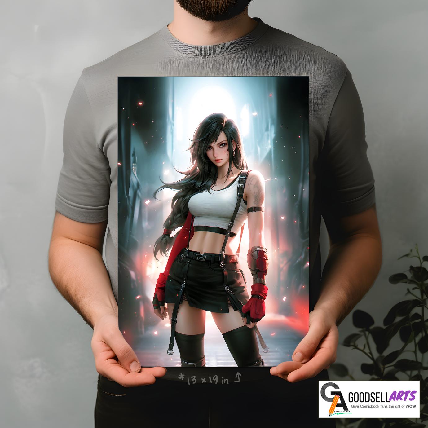 Tifa Final Fantasy 7 Poster Print, FF7 Game Decor, Tifa Lockhart art, Gamer Gift Game Room Decor, Tifa Fan Gift,
