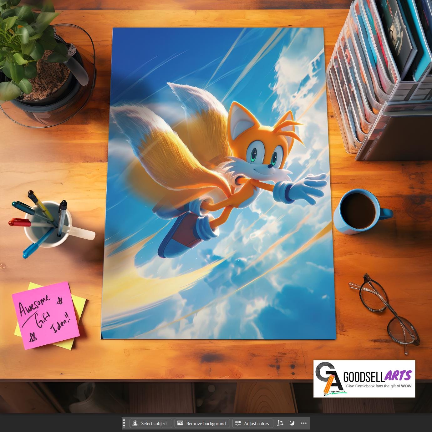 Sonic Tails Poster | Miles Prower Tails print | Video Game Wall Art | Gamer Gift | Sonic the Hedgehog Tails poster | Retro Gamer | Tails fox