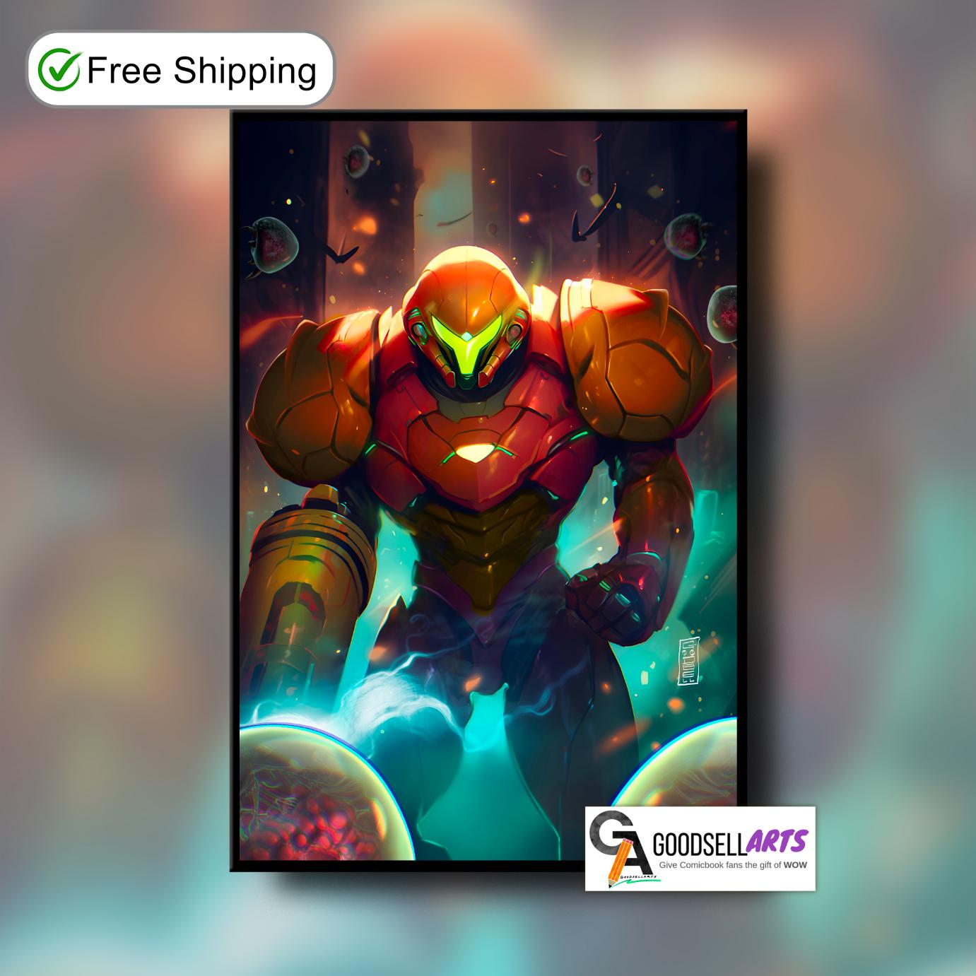 Metroid Samus Poster | Samus Aran Metroid art print | Video Game Wall Art | Nintendo Metroid gift | Nintendo Samus Art