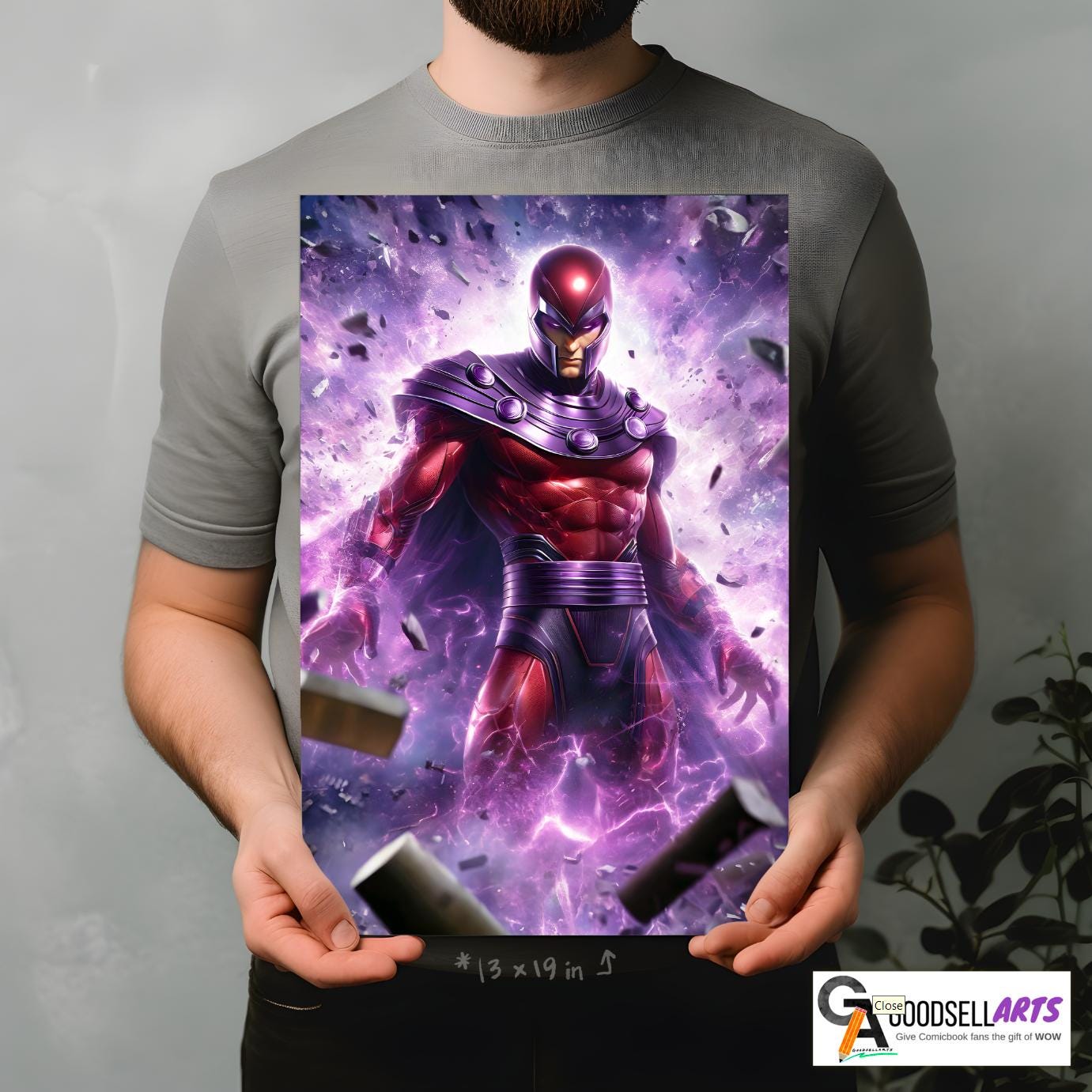 Magneto X-Men Poster | Marvel X-Men wall art print | Marvel wall decor, supervillain art | Magneto X-men Gift | Erik Magnus poster