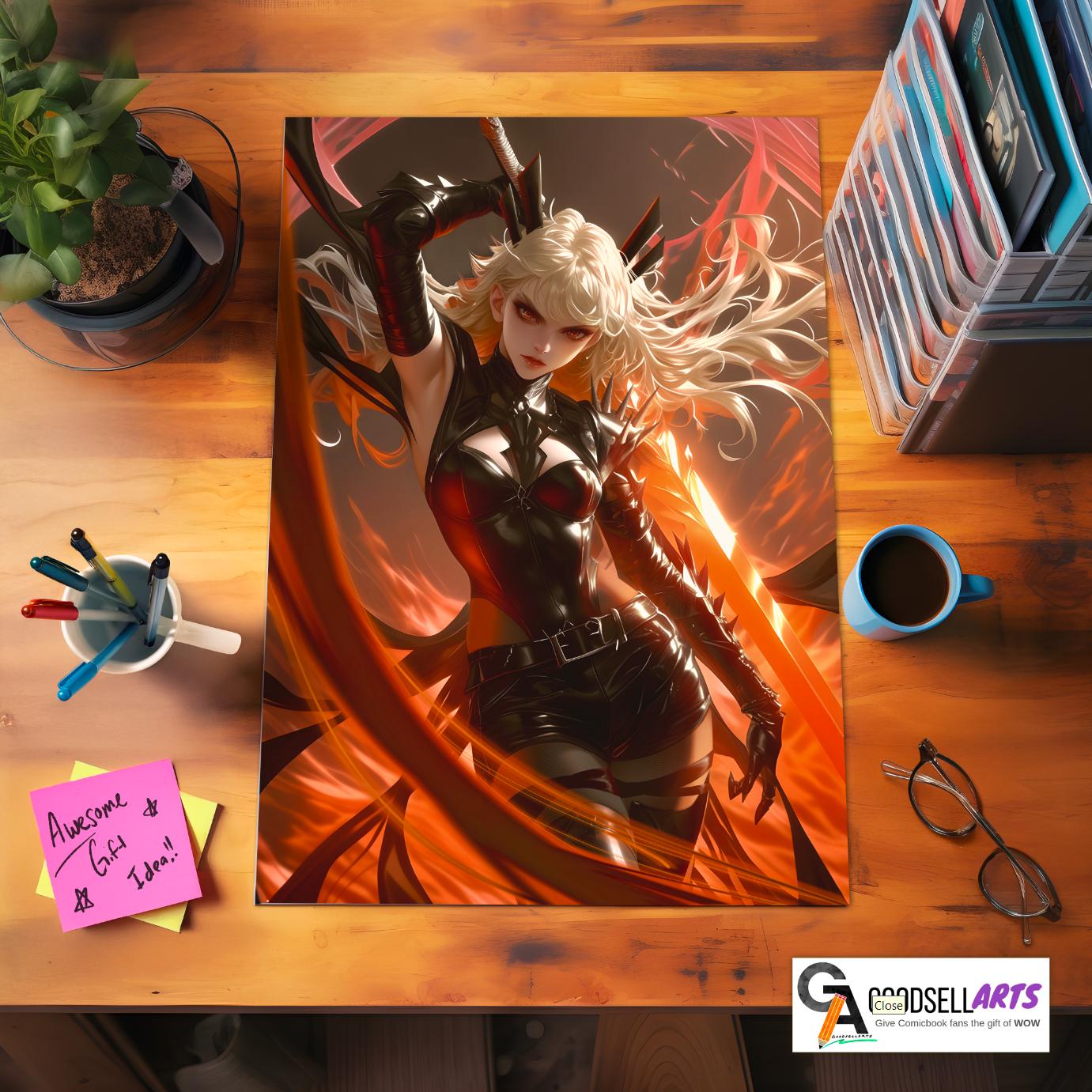 Magik Marvel Rivals Poster print, Magik X-Men wall art, Comic book decor, Superhero wall art, Ilyana Rasputin, Marvel gift for X-men fans