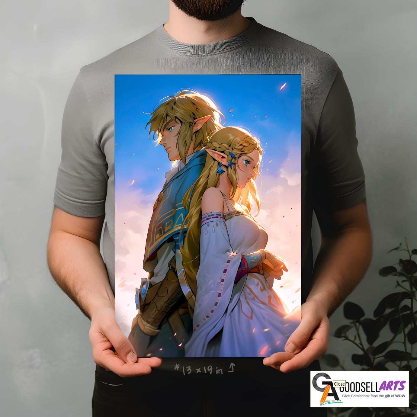 Link and Zelda Poster | Zelda wall art | Legend of Zelda art print | Breath of the Wild | Tears of the Kingdom | Nintendo Zelda Fan Gift