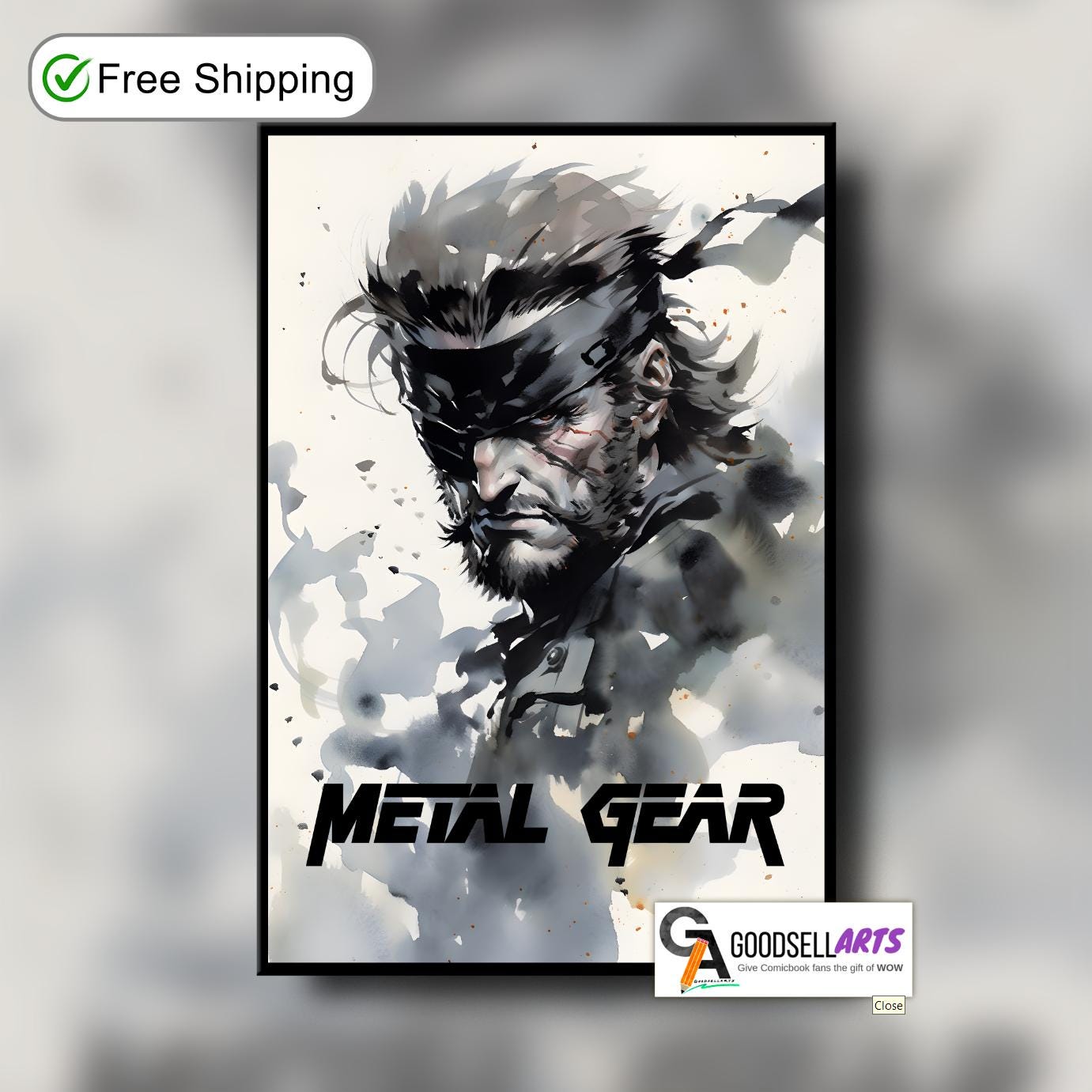 Metal Gear Poster, Solid Snake Art Print, Metal Gear Solid Wall Art, Big Boss Game Room Decor, Playstation Gamer gift, Snake Eater fan Art