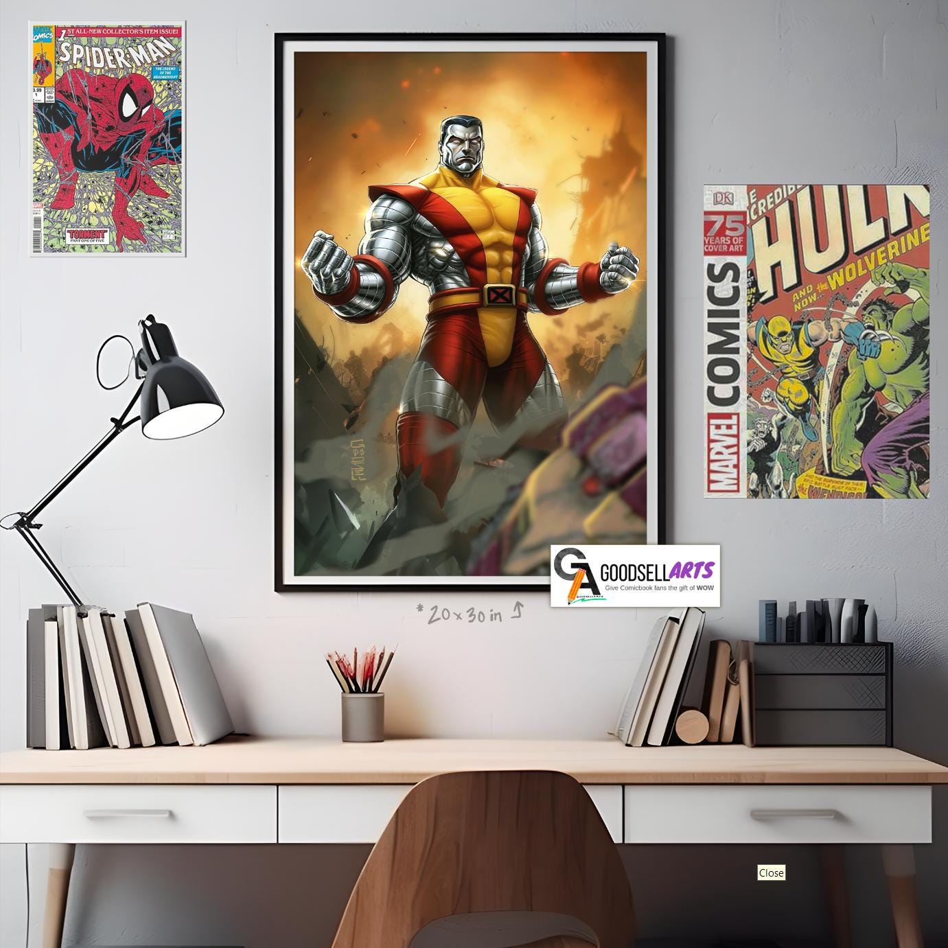 Colossus X-men Poster, Marvel wall art print, Comic book art, Colossus X-men Gift, Peter Rasputin, Marvel game room decor, Classic X-men