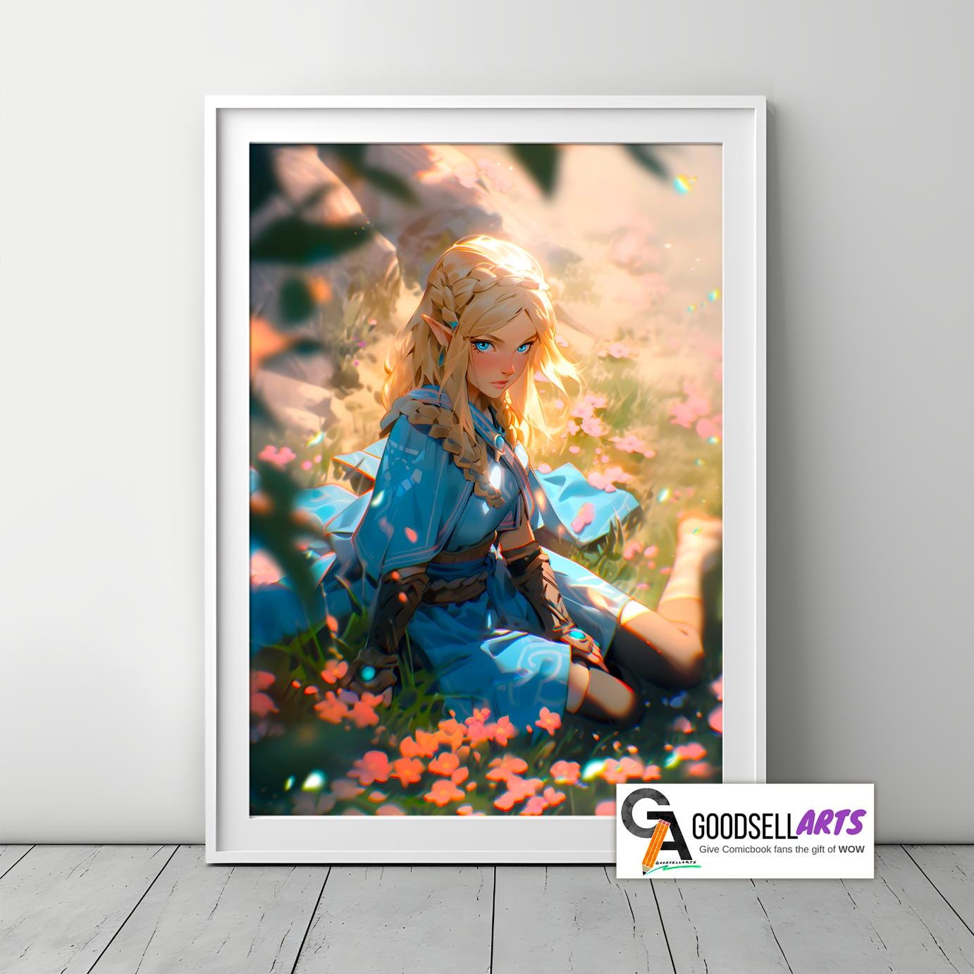 Princess Zelda Poster Print, Legend of Zelda wall art print, Gamer room decor, Zelda fan gift, Nintendo fan gift, Breath of the wild print