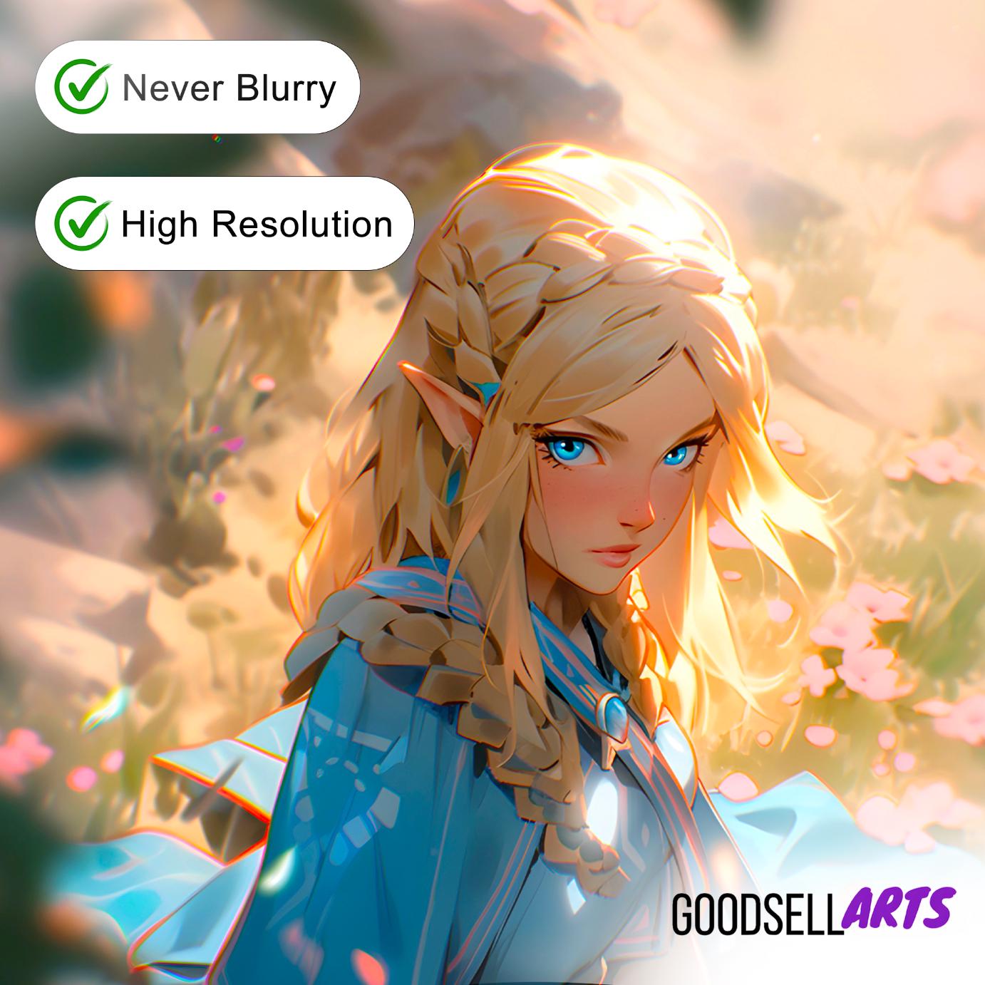 Princess Zelda Poster Print, Legend of Zelda wall art print, Gamer room decor, Zelda fan gift, Nintendo fan gift, Breath of the wild print