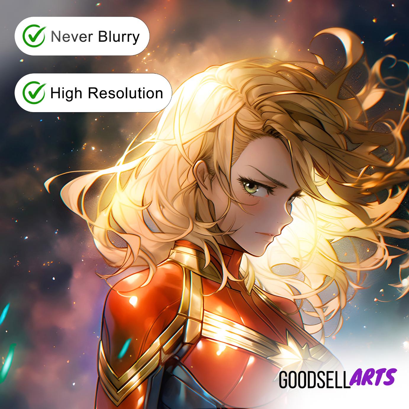Captain Marvel Poster, Avengers wall art print, Marvel superhero Carol Danvers print, MCU Avengers poster gift for Marvel fans, Gamer room