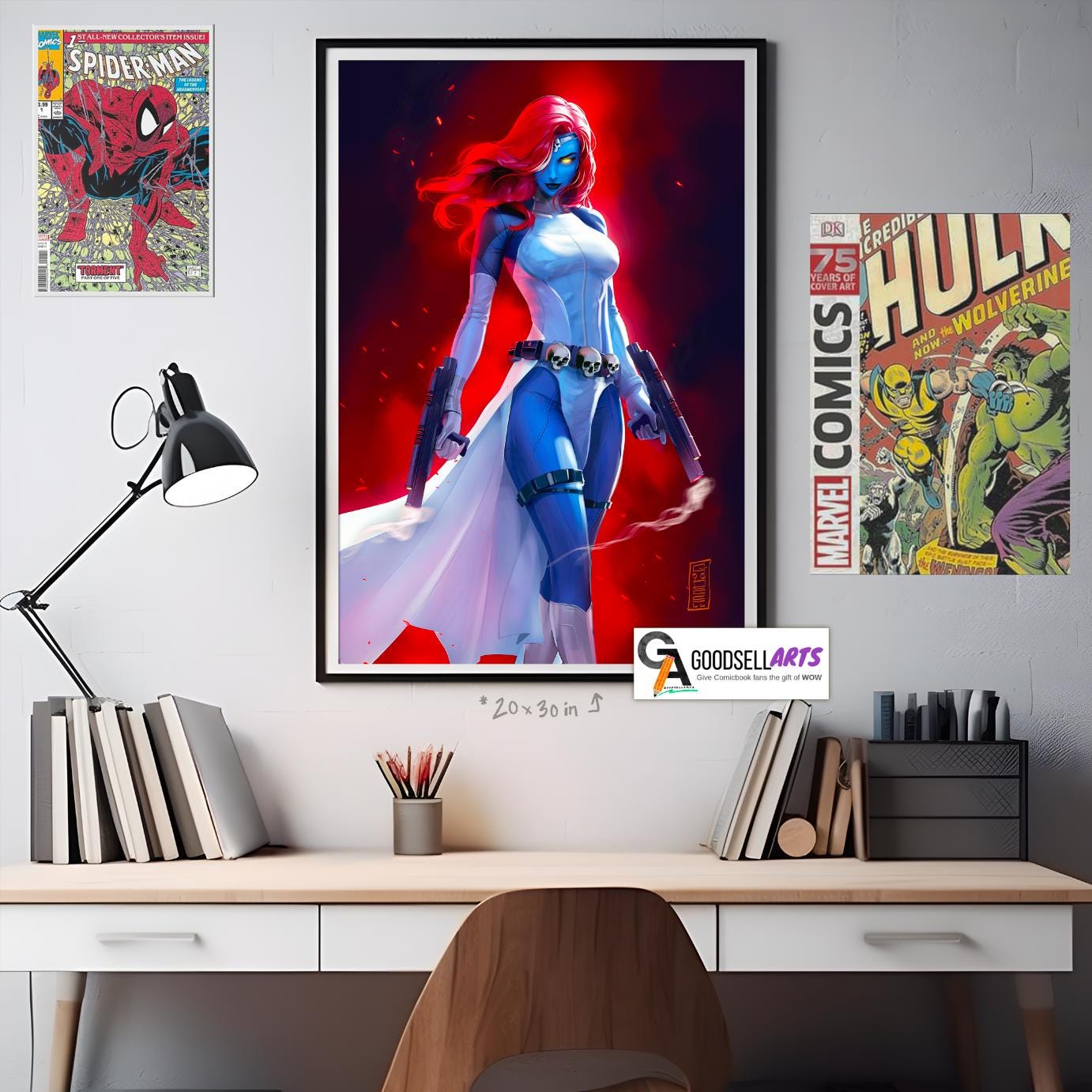 Mystique X-men Poster | X-Men print | Raven Darkholme | Mystique Wall Art  | Marvel X-men Gift