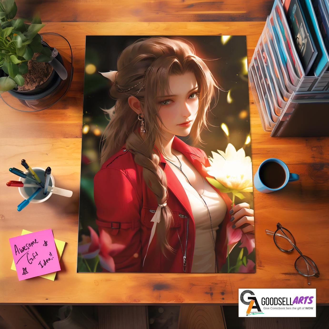 Aerith Final Fantasy Poster Print | Aerith FF7 Remake | Game Room Decor | FF7 Rebirth Aerith  | Video Game poster| Aerith Gainsborough art
