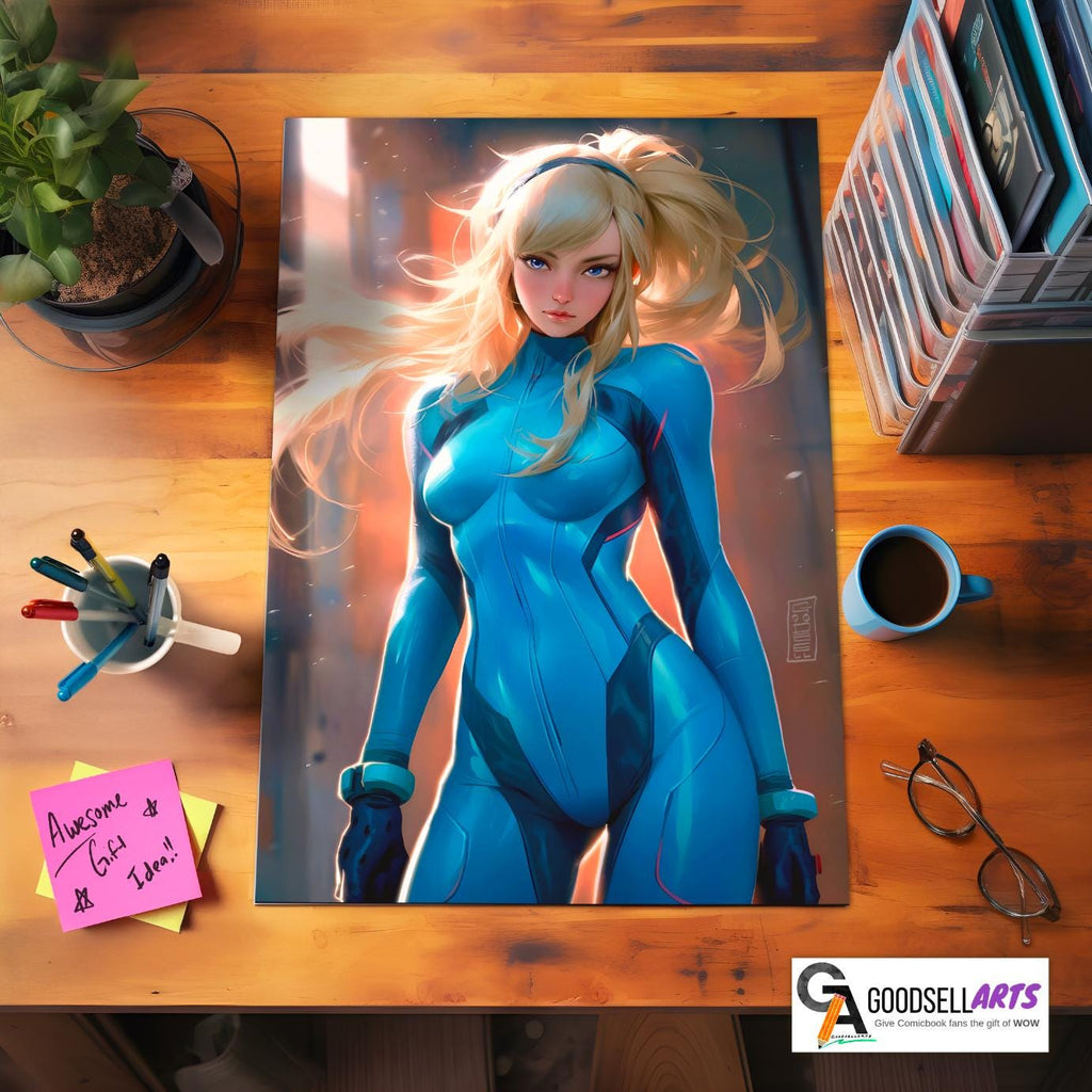 Zero Suit Samus Metroid Poster, Video Game Gift, Metroid Fan Art, Samus Aran Print, Nintendo fan Game Room Decor, Samus Gift for Gamer