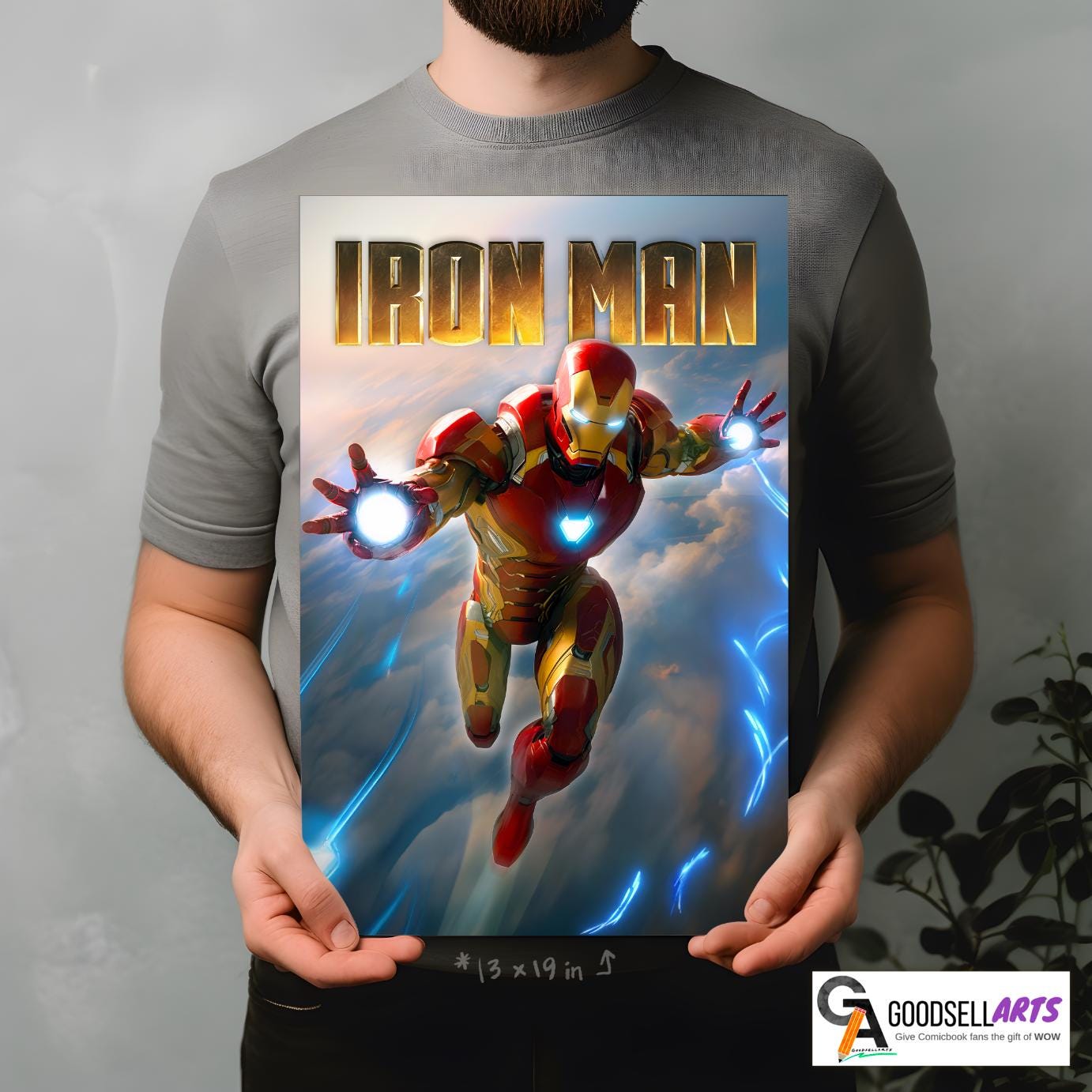 Iron Man Poster Print | Avengers Wall Art, Tony Stark Movie Poster, Marvel Fan Art, Superhero Home Decor, Iron man fan gift, geek room decor