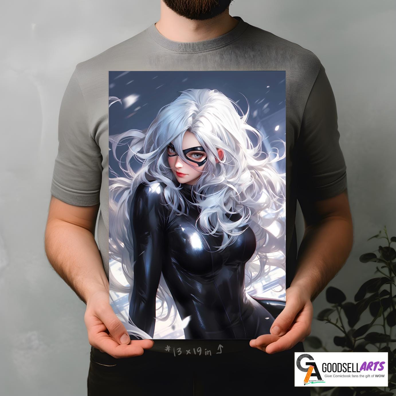 Black Cat Poster | Felicia Hardy art print | Spider-man Black Cat Wall Art | Felicia Black Cat Spiderman Gift | Marvel Black Cat art print
