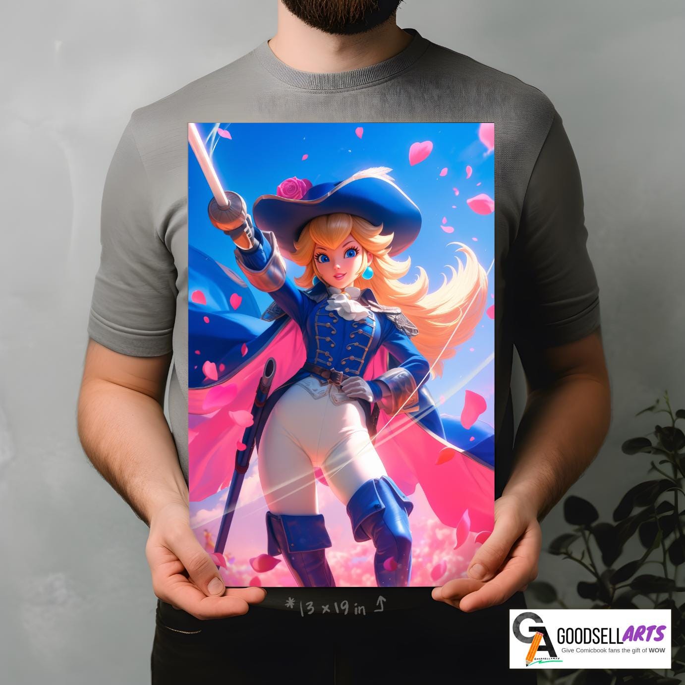 Princess Peach Poster | SwordFighter Peach | Princess Peach Showtime | Nintendo art print | Video Game Art | Princess Peach Gift for her