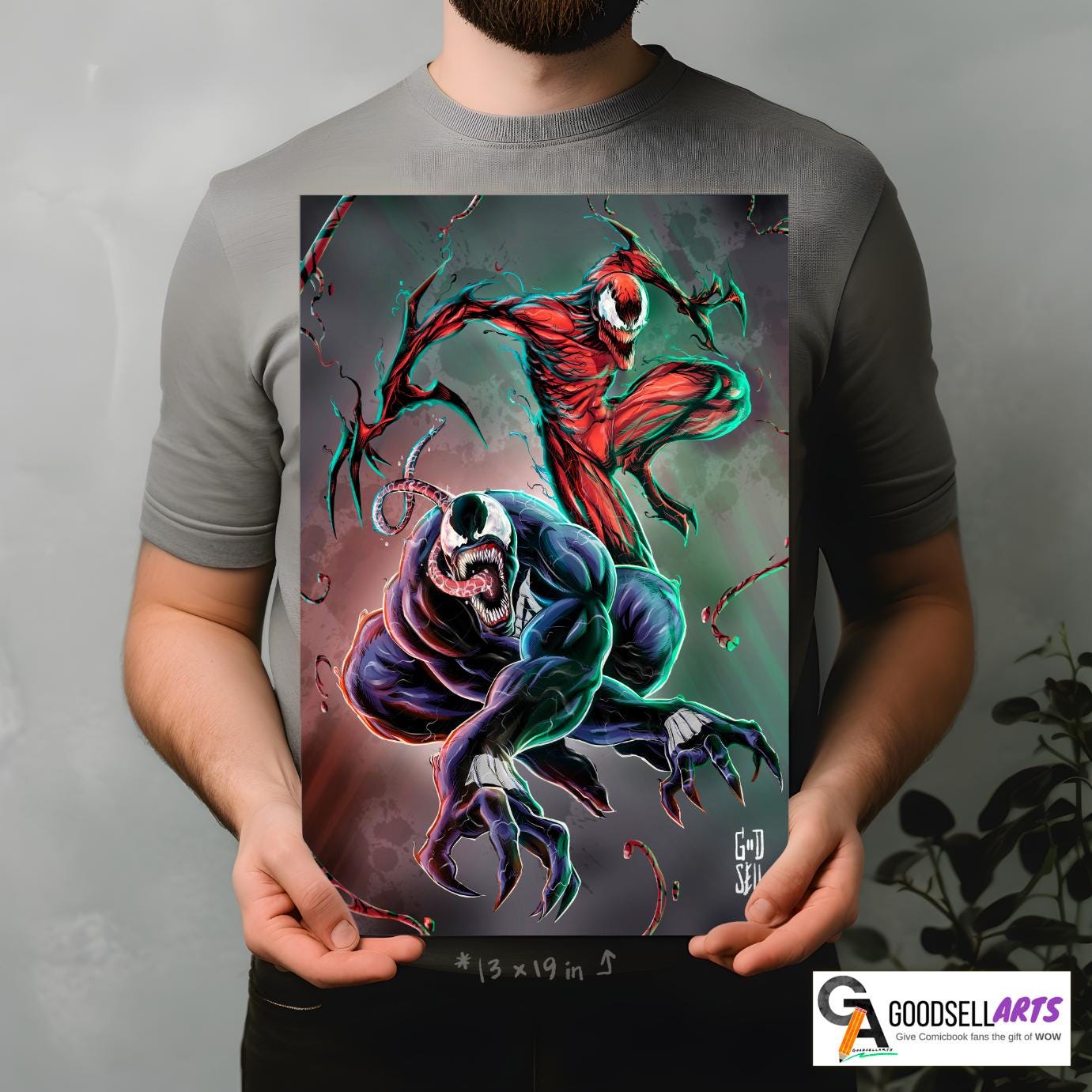 Venom and Carnage Poster | Venom print | Carnage print | Marvel Venom Wall art | Venom Gift | Spider-man Venom poster | Geek Room Decor