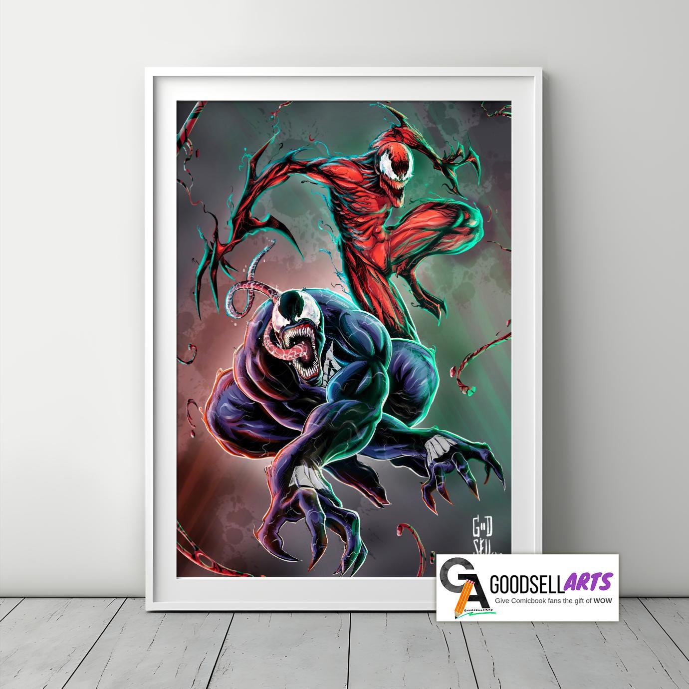 Venom and Carnage Poster | Venom print | Carnage print | Marvel Venom Wall art | Venom Gift | Spider-man Venom poster | Geek Room Decor
