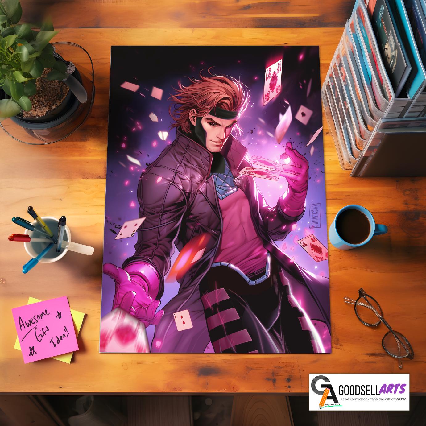 Gambit Poster | Gambit X-men Print | Marvel X-Men | Gambit Wall Art | Gambit X-men Gift | Remy Lebeau
