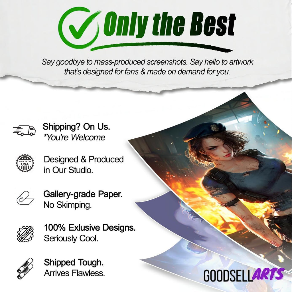Jill Valentine Poster | Gaming Poster | Video Game Poster | Jill Valentine Art | Video Game Art | Jill Valentine gift | Game room decor