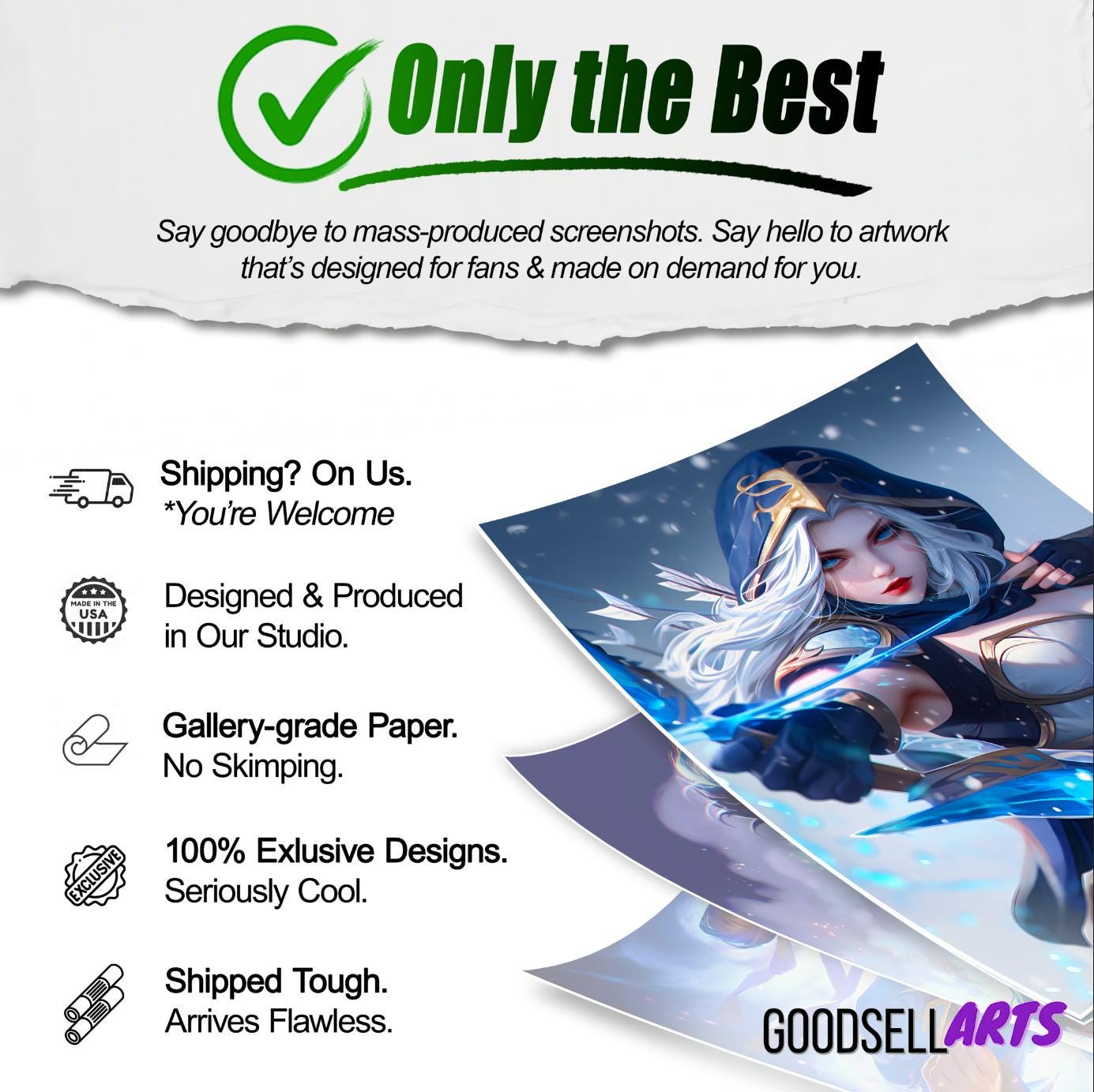 Ashe League Poster | League of Legends poster | Gaming Decor | Ashe wall art print | Video game poster | Gaming gift | Ashe Champion poster