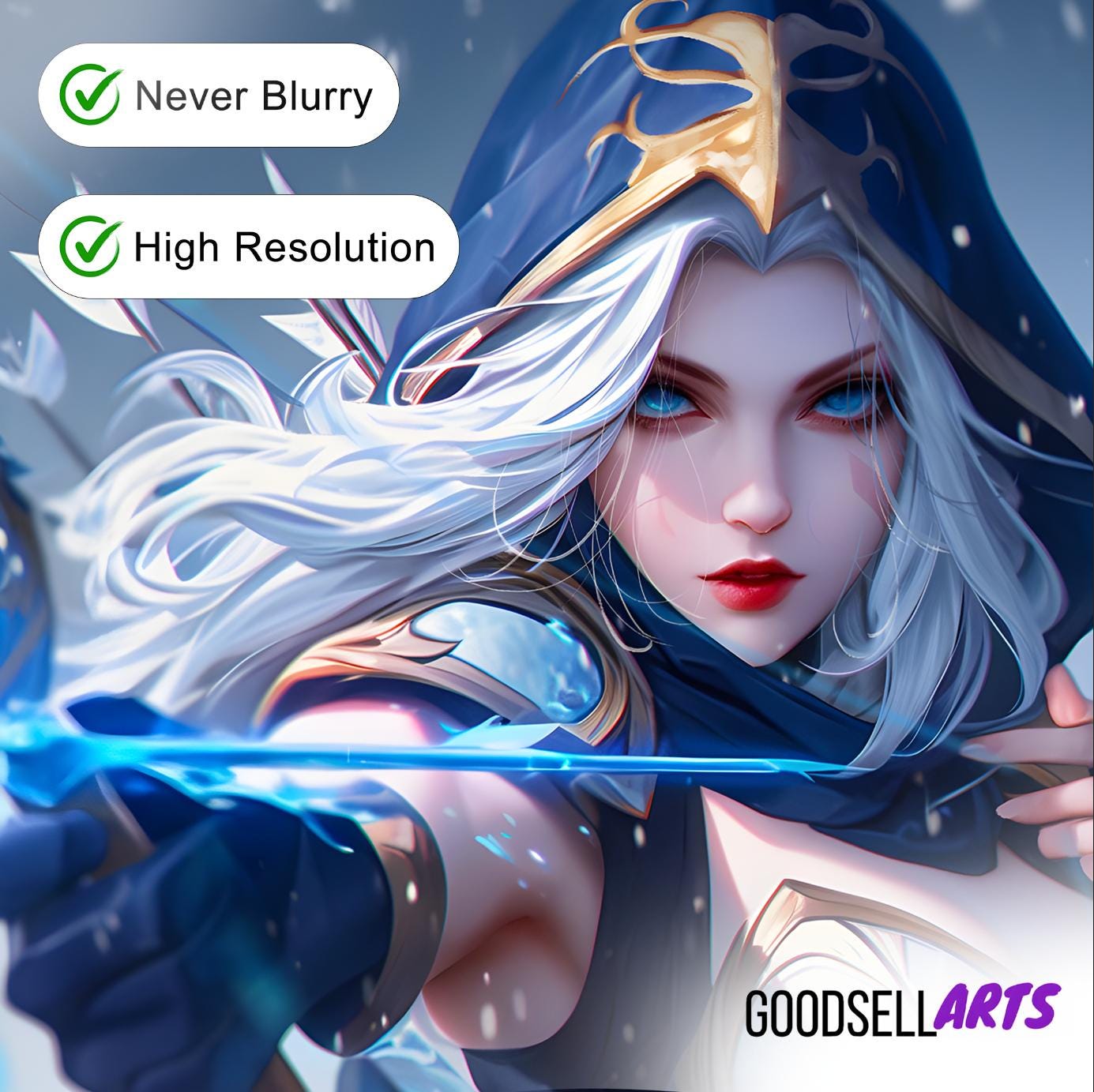 Ashe League Poster | League of Legends poster | Gaming Decor | Ashe wall art print | Video game poster | Gaming gift | Ashe Champion poster