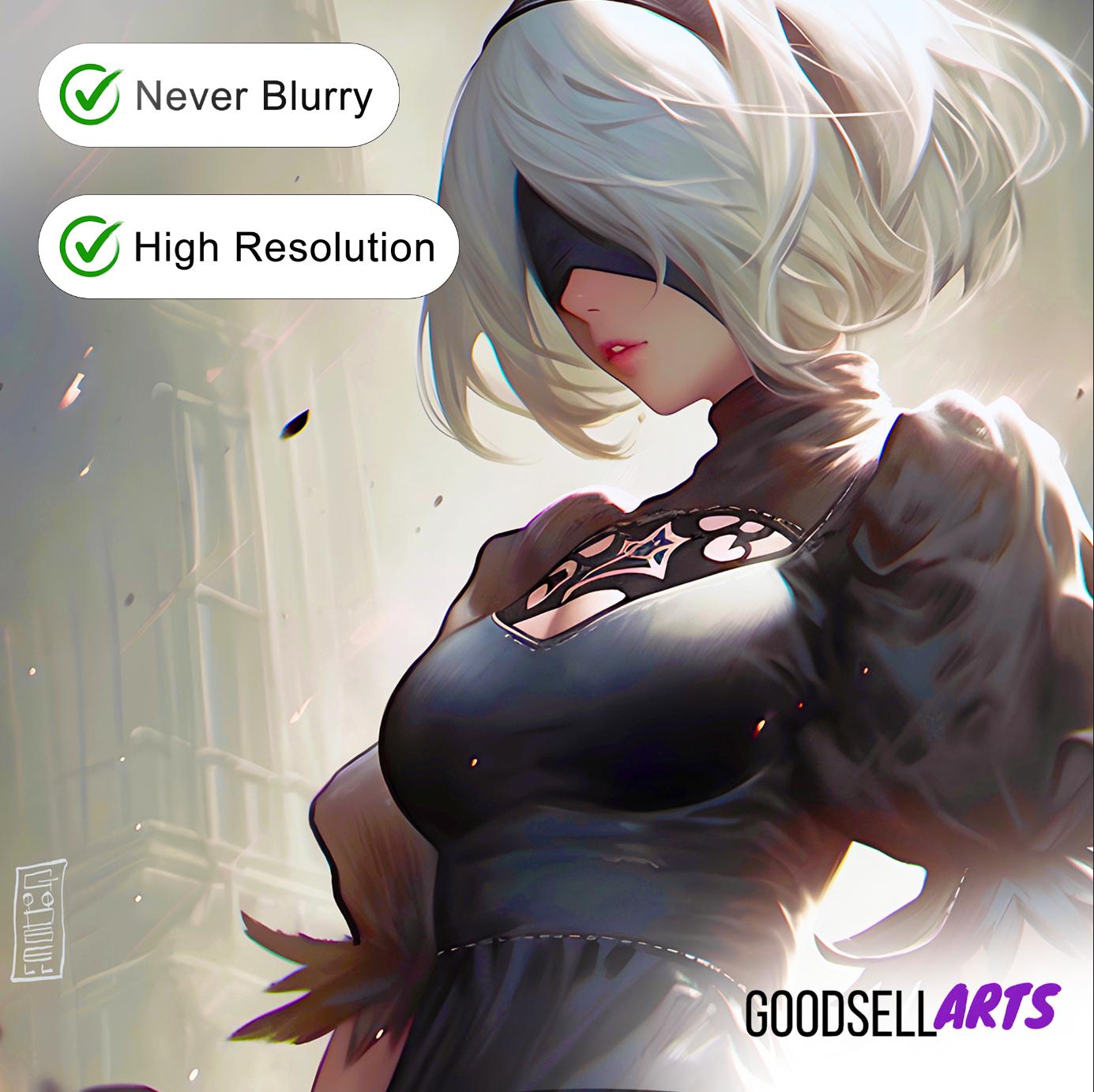 Nier Automata Poster, Android 2B wall art print, Video Game Poster, Game Room Decor, Nier Android 2B fan gift, video game poster
