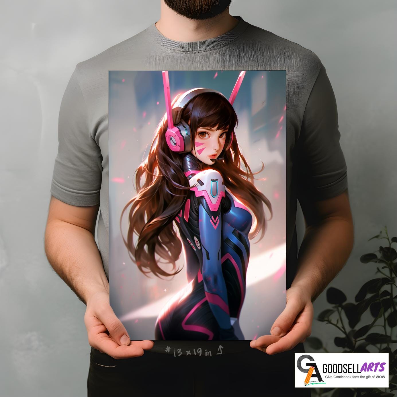 D.Va Poster, Hero D.Va art print, Hana Song Gaming Poster, D.Va Tokki wall art, D.Va Game Room Decor, D.Va fan art gift, video game poster