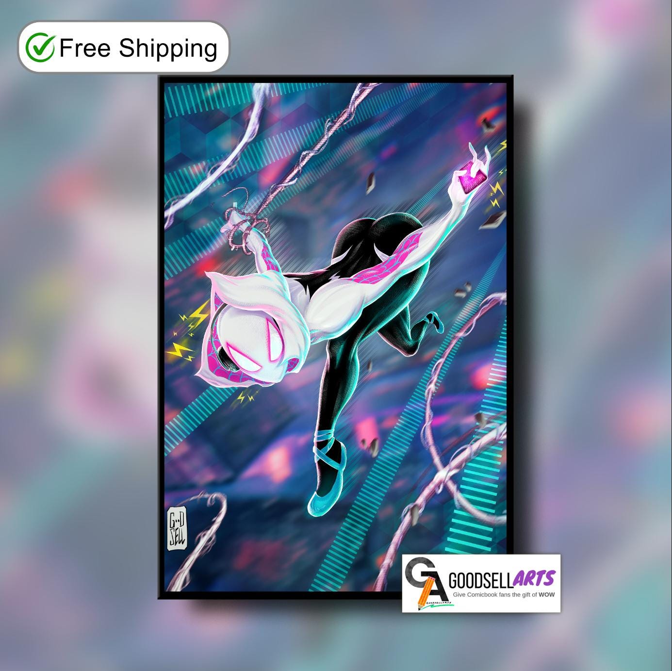 Spiderverse poster | Gwen Stacy poster| Spider Girl | Marvel Wall Art | Gwen Stacy art print | Ghost Spider art | Spiderman Gwen Stacy Gift