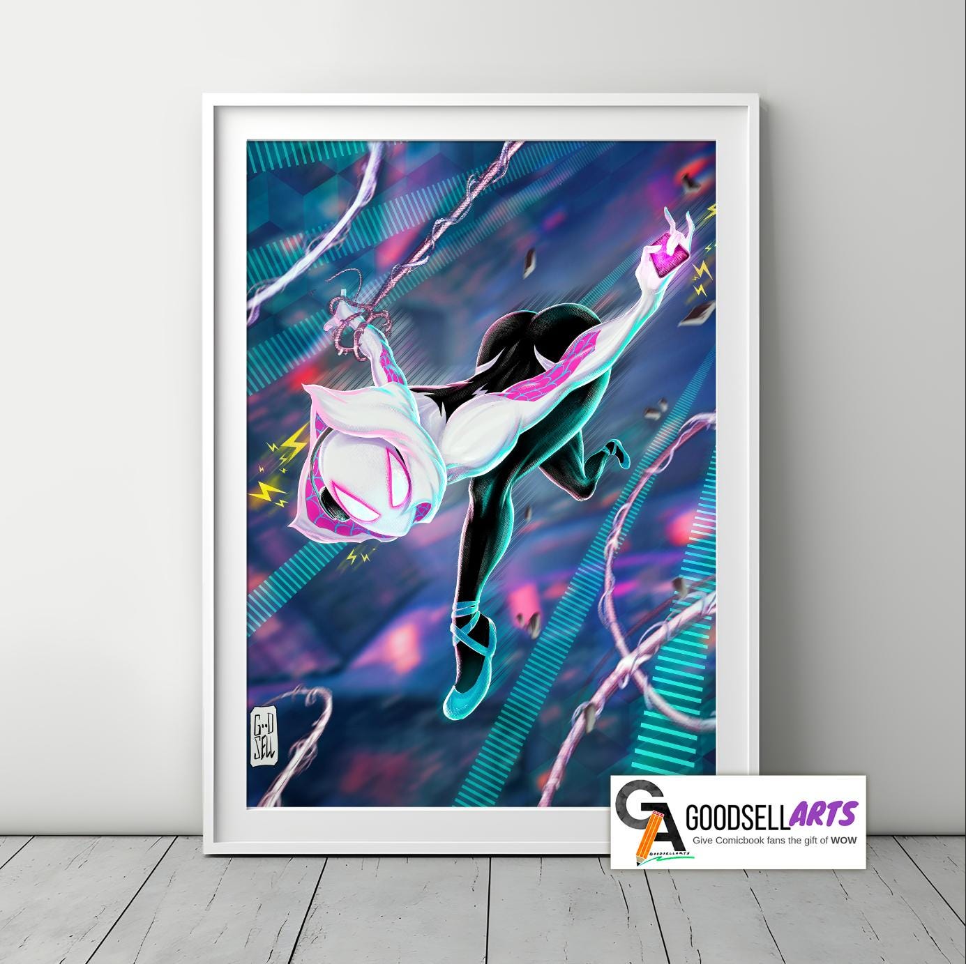 Spiderverse poster | Gwen Stacy poster| Spider Girl | Marvel Wall Art | Gwen Stacy art print | Ghost Spider art | Spiderman Gwen Stacy Gift