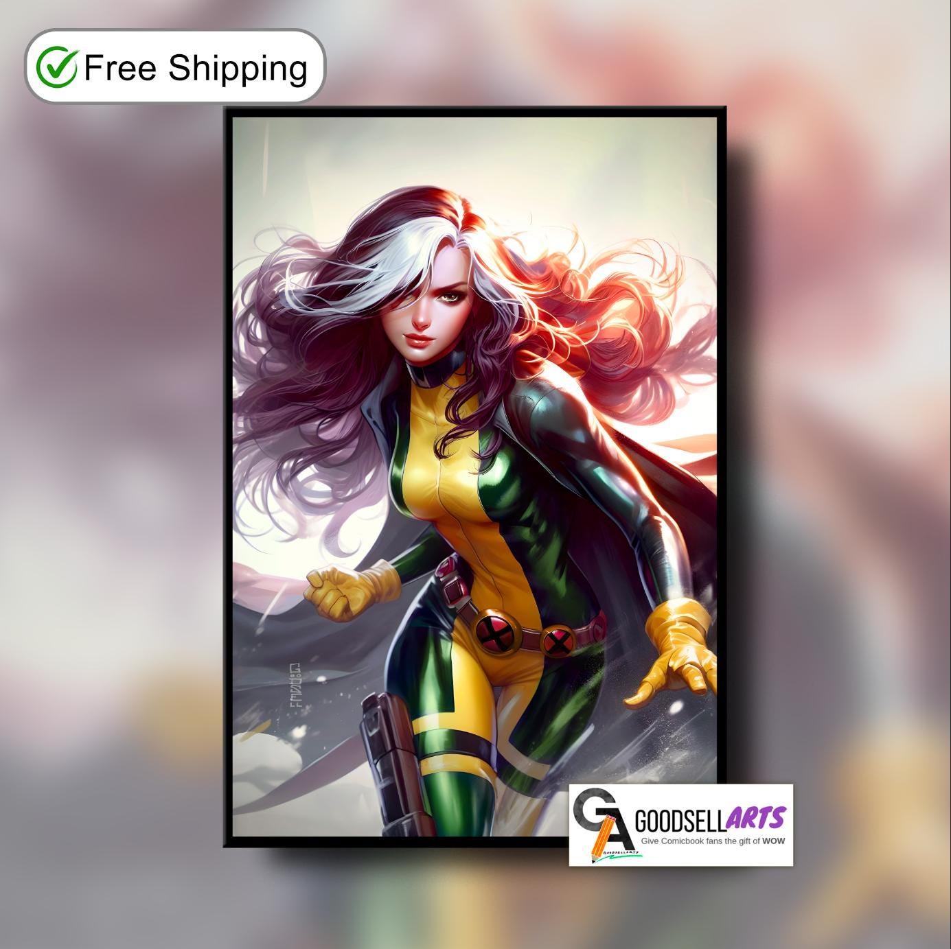 Rogue X-men Poster | Rogue Marvel wall art | X-men Rogue Fan art print | Rogue art print | X-men Rogue gift | Marvel X-men poster