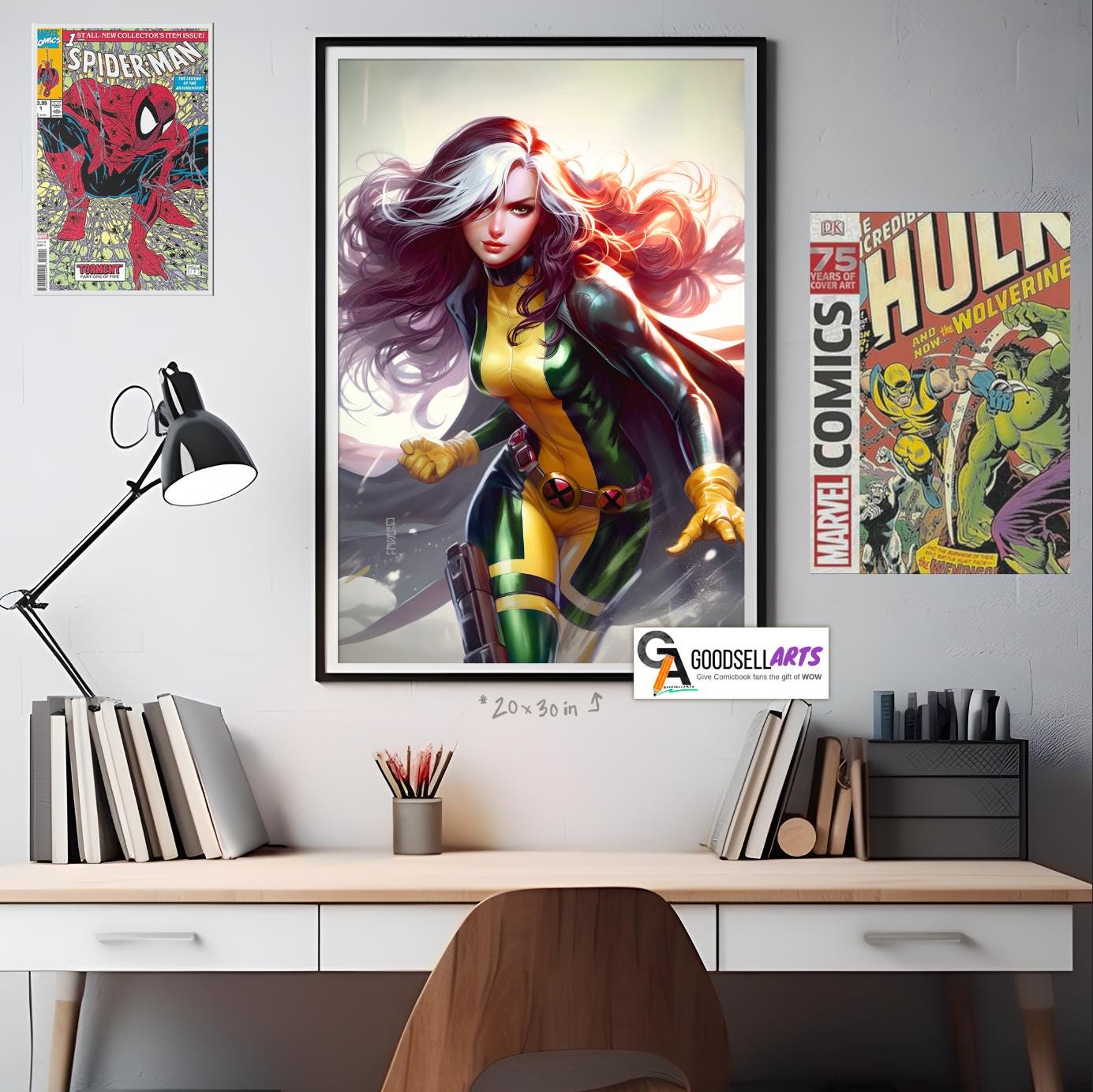 Rogue X-men Poster | Rogue Marvel wall art | X-men Rogue Fan art print | Rogue art print | X-men Rogue gift | Marvel X-men poster