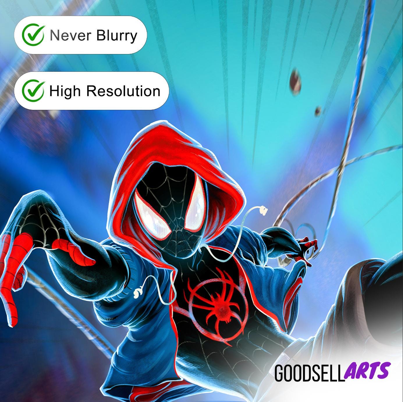 Miles Morales Spiderman Poster Print | Marvel Spider-Man Wall Art | Miles gift | Miles Morales art  | Geek Room Decor | Miles gift for him