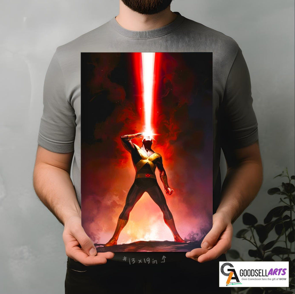 Cyclops X-Men Poster Print, Marvel X-Men wall art, Scott Summers art print , X-men 97 | Gamer room decor, comic book fan gift, Cyclops print
