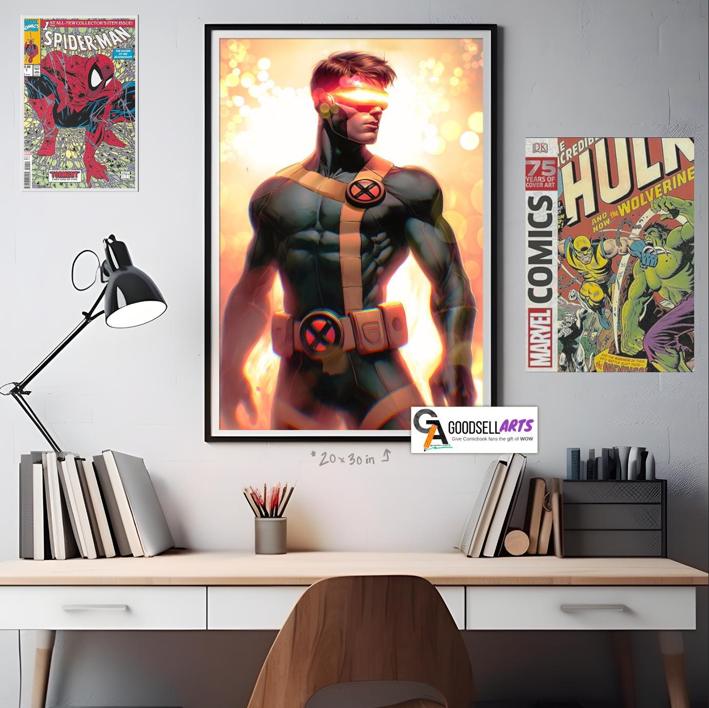 Cyclops X-men Art print | Marvel X-Men Cyclops poster | Cyclops Wall Art  | Scott Summers art print | X-men Cyclops Fan Gift for him