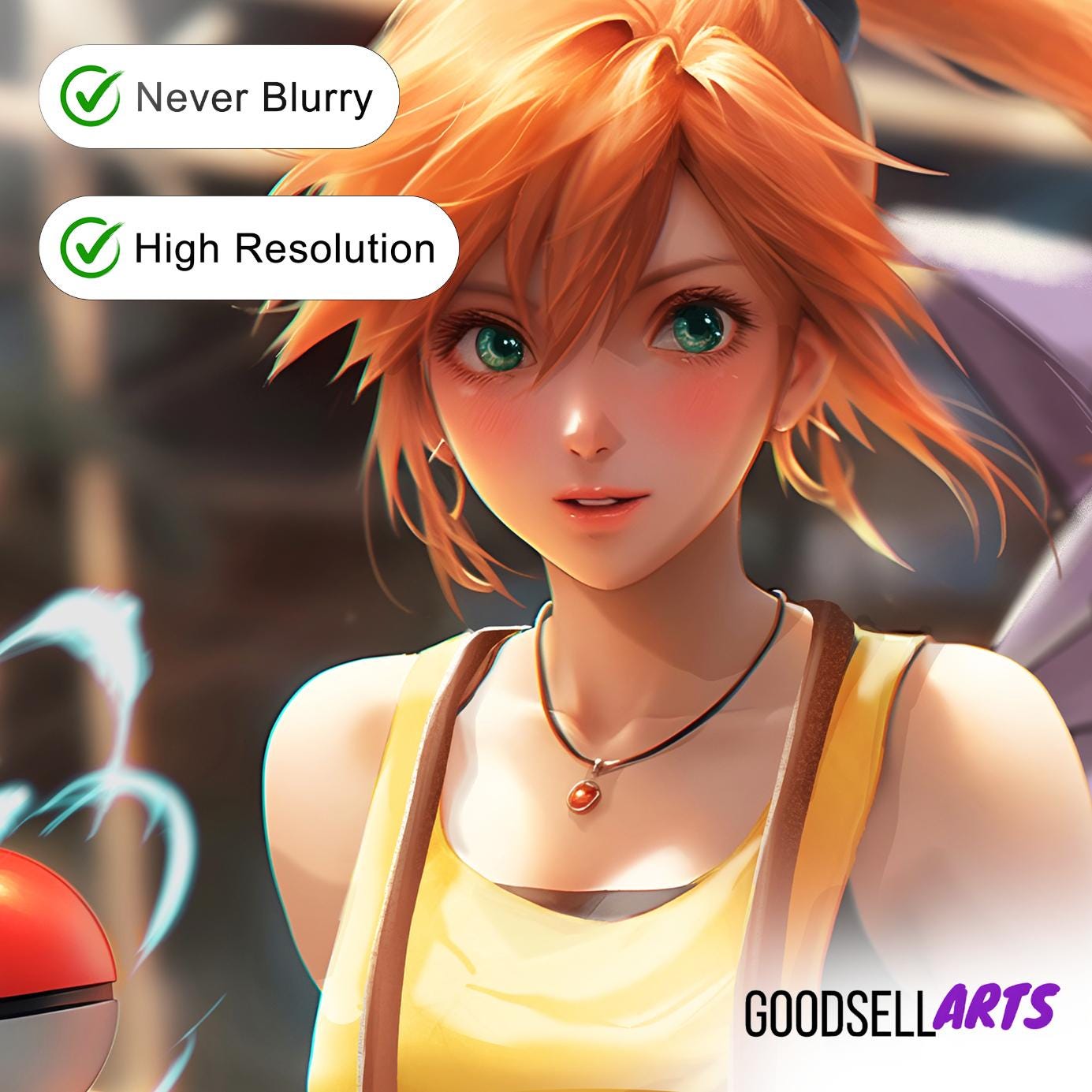 Gym Leader Misty Poster, Trainer Misty Wall Art , Gaming Poster, Video Game Wall Art , Game room decor, Nintendo poster, Pokemon  Misty
