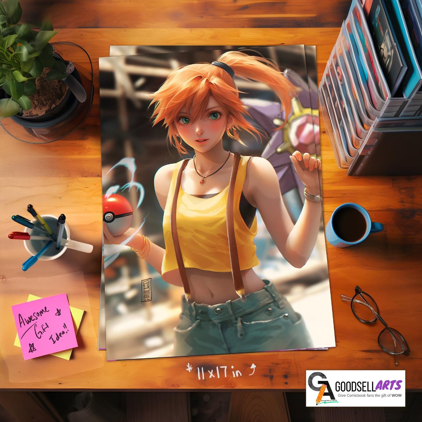 Gym Leader Misty Poster, Trainer Misty Wall Art , Gaming Poster, Video Game Wall Art , Game room decor, Nintendo poster, Pokemon  Misty