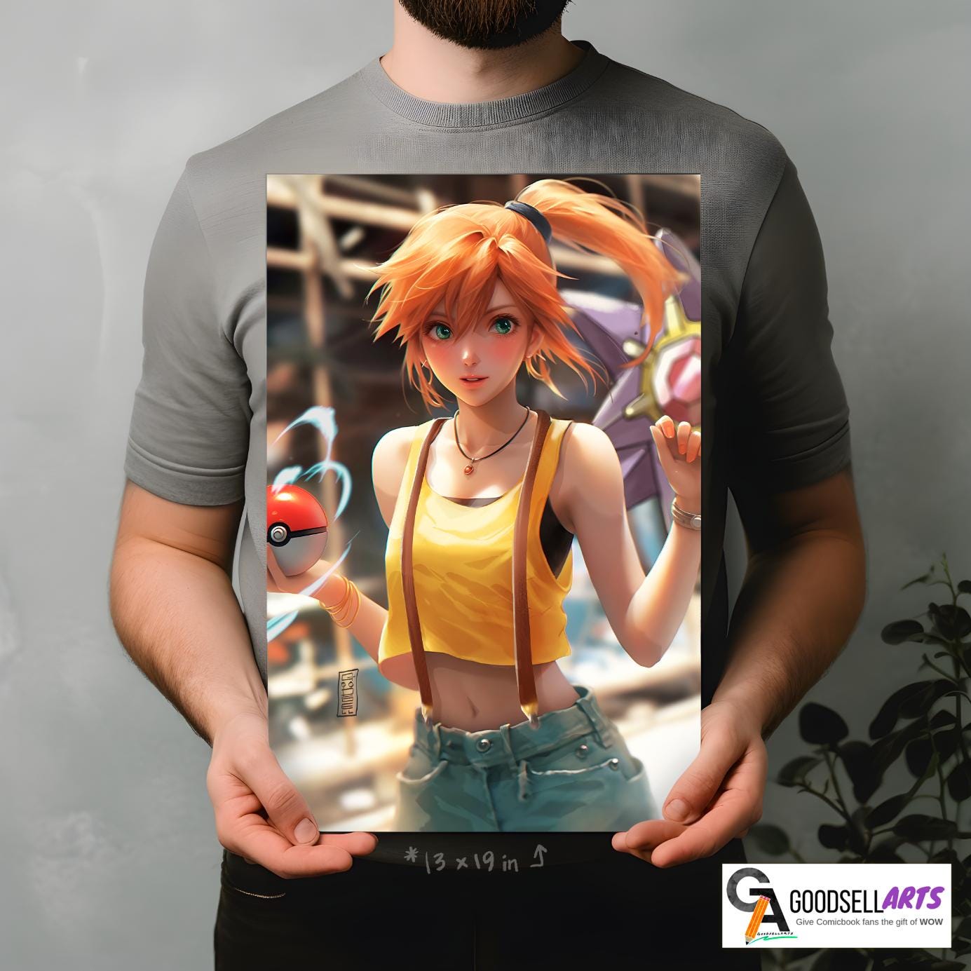Gym Leader Misty Poster, Trainer Misty Wall Art , Gaming Poster, Video Game Wall Art , Game room decor, Nintendo poster, Pokemon  Misty
