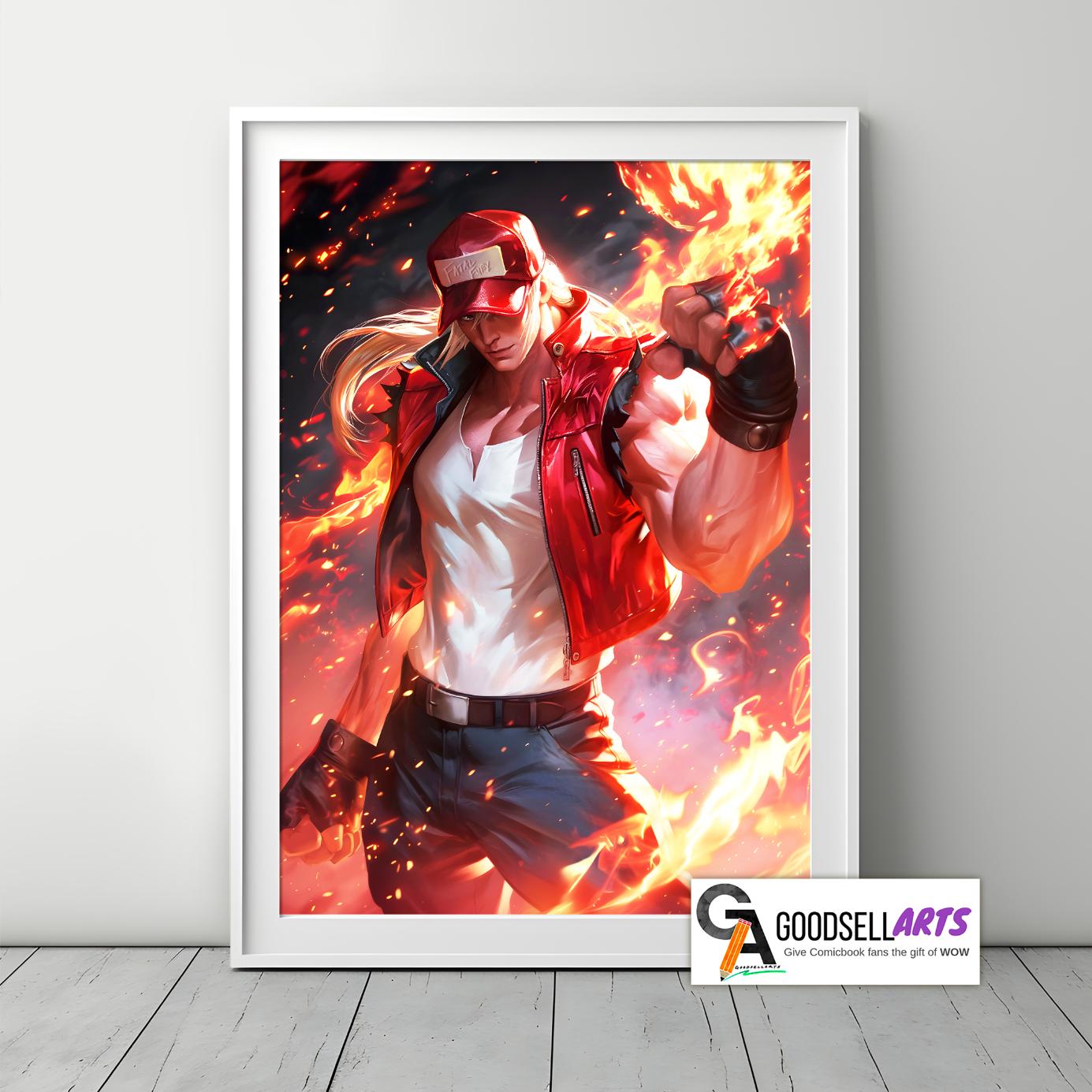 Terry Bogard Poster Print, King of Fighters Poster, Fatal Fury Poster, Terry Bogard Street Fighter Print, Terry Smash Brothers poster