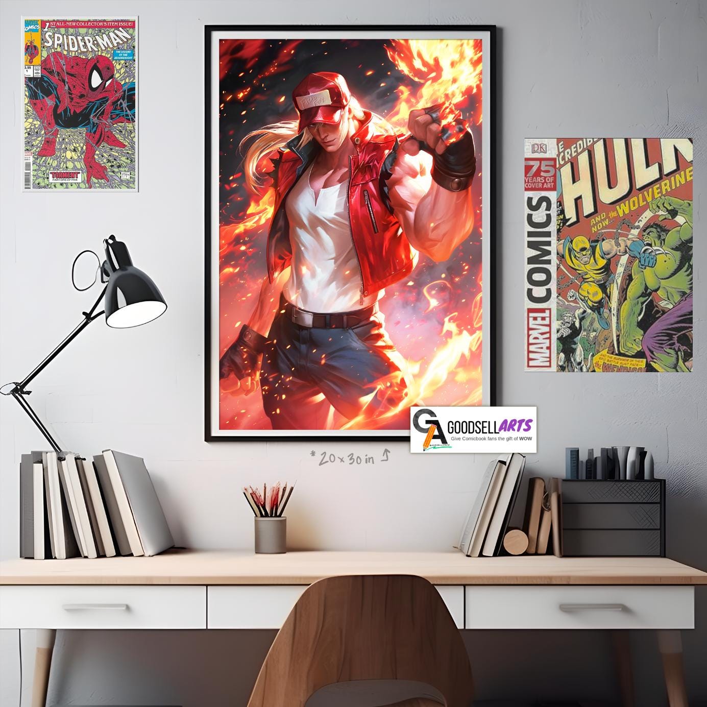 Terry Bogard Poster Print, King of Fighters Poster, Fatal Fury Poster, Terry Bogard Street Fighter Print, Terry Smash Brothers poster