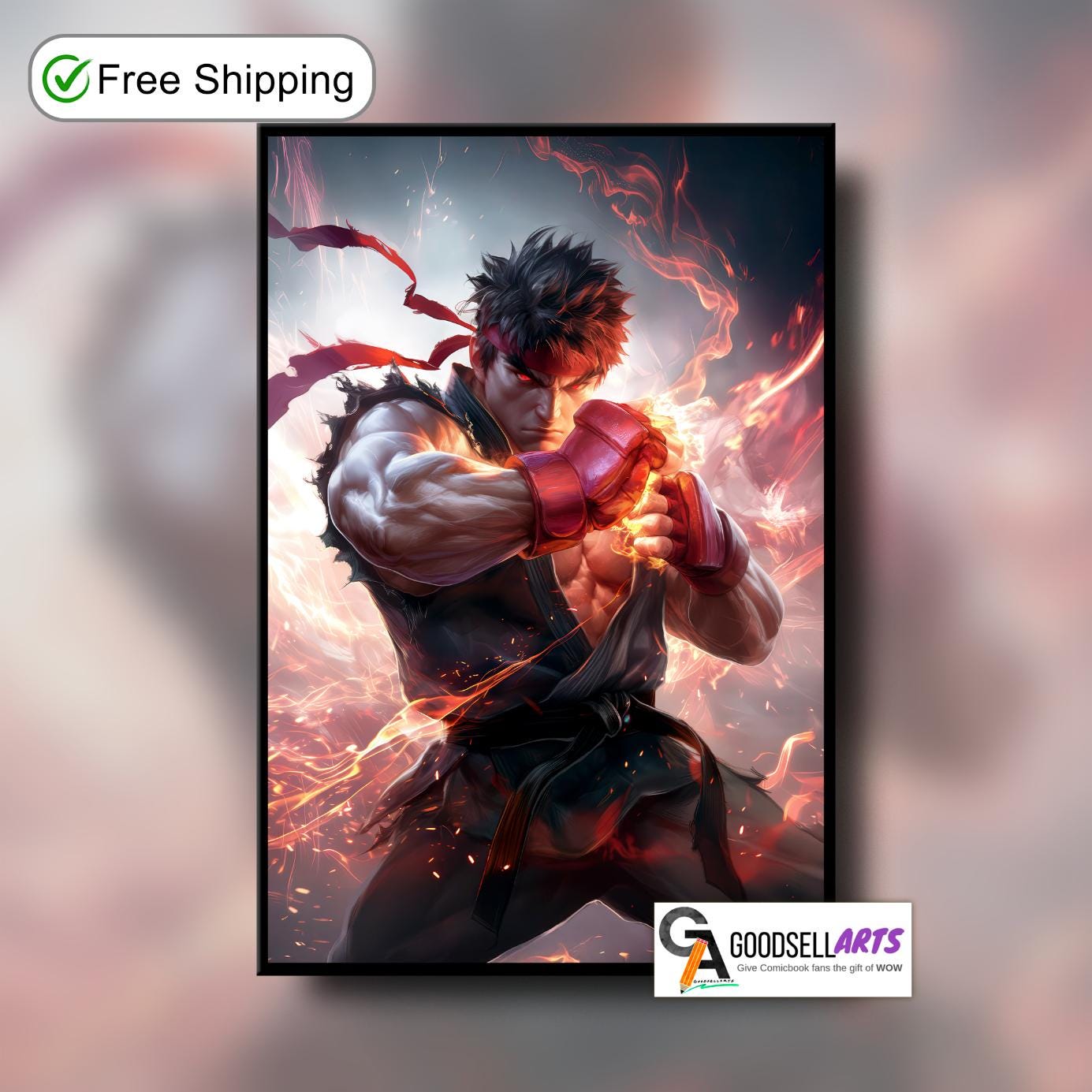 Evil Ryu Street Fighter Poster | Ryu Wall Art | SF6 poster | Ryu Art Print | Street Fighter Game Room Decor | Street Fighter 6 | Gamer GIft