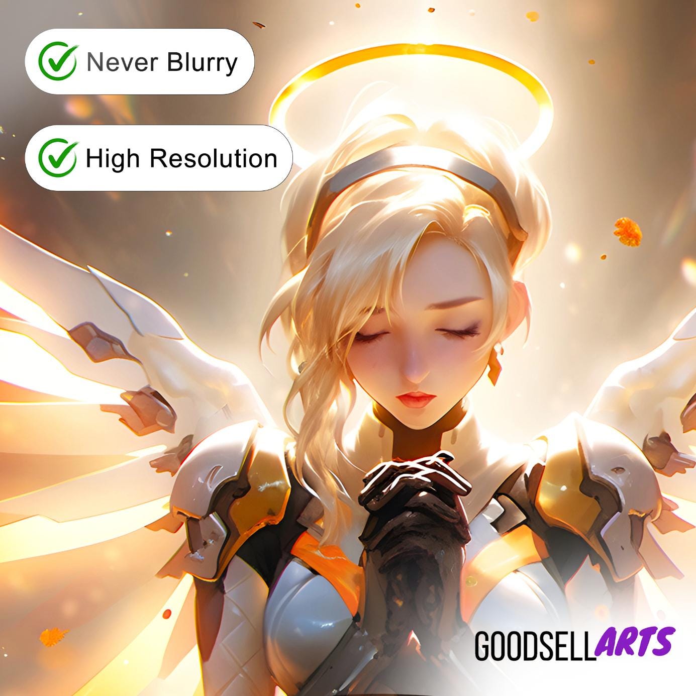 Mercy Poster, Hero Mercy art print, Mercy Angel Poster, Gaming Poster, Video Game Poster, Gamer Room Decor, Mercy OW gift